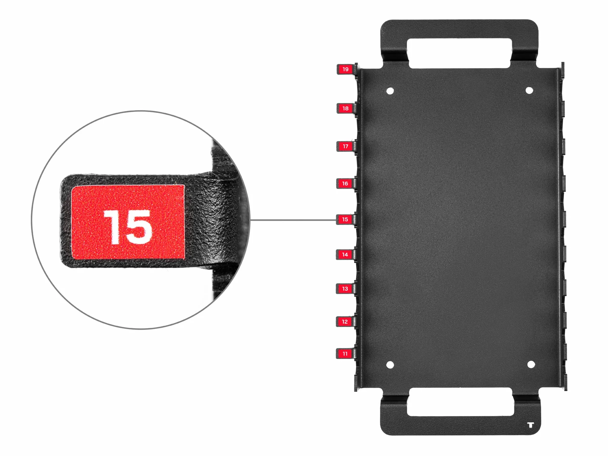 TEKTON 9-narzędziowy sześciokątny stojak na klucze L (11-19 mm) | OKH62502