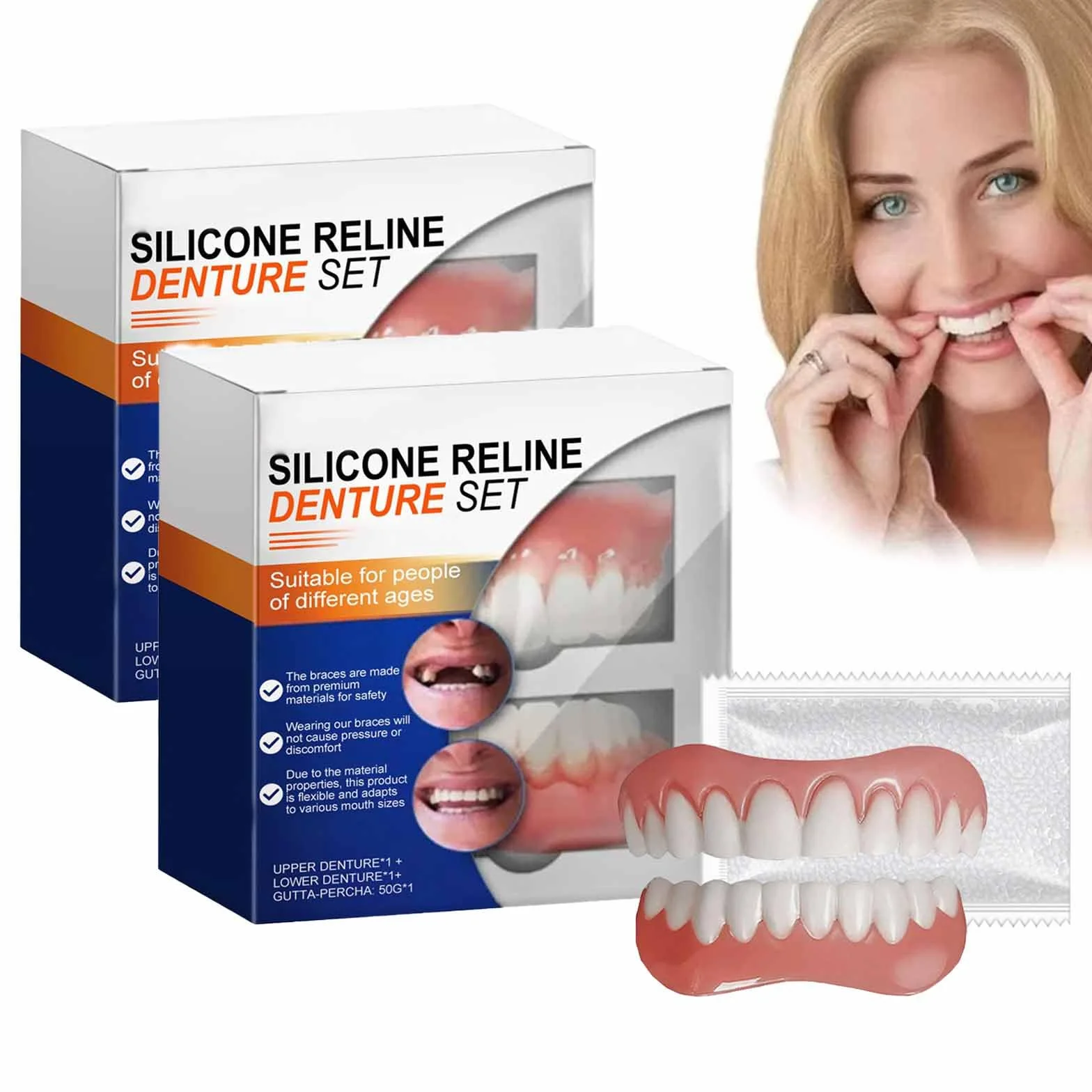Zestaw Do Wyściełania Protez Luhaka Silicone Reline,Zestaw Do Wyściełania Protez Bikenda Silicone,Zestaw Do Wyściełania Protez Silikonowych,Lekkie Aparaty Ortodontyczne (3)