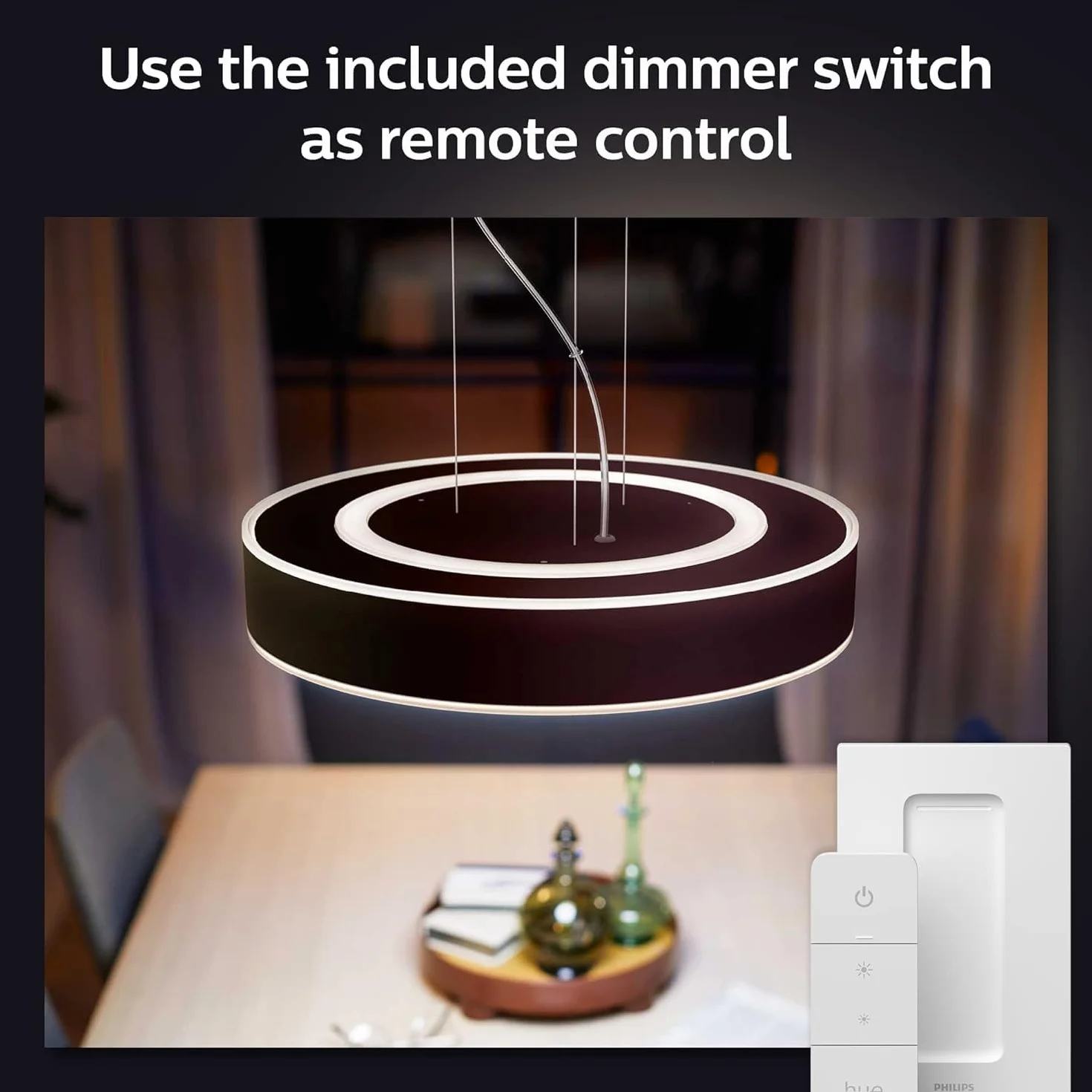 Philips Hue White ambiance Lampa wisząca Enrave 1x35W (czarna), wiele odcieni bieli, możliwość przyciemniania, inteligentne oświetlenie [Klasa energetyczna F]