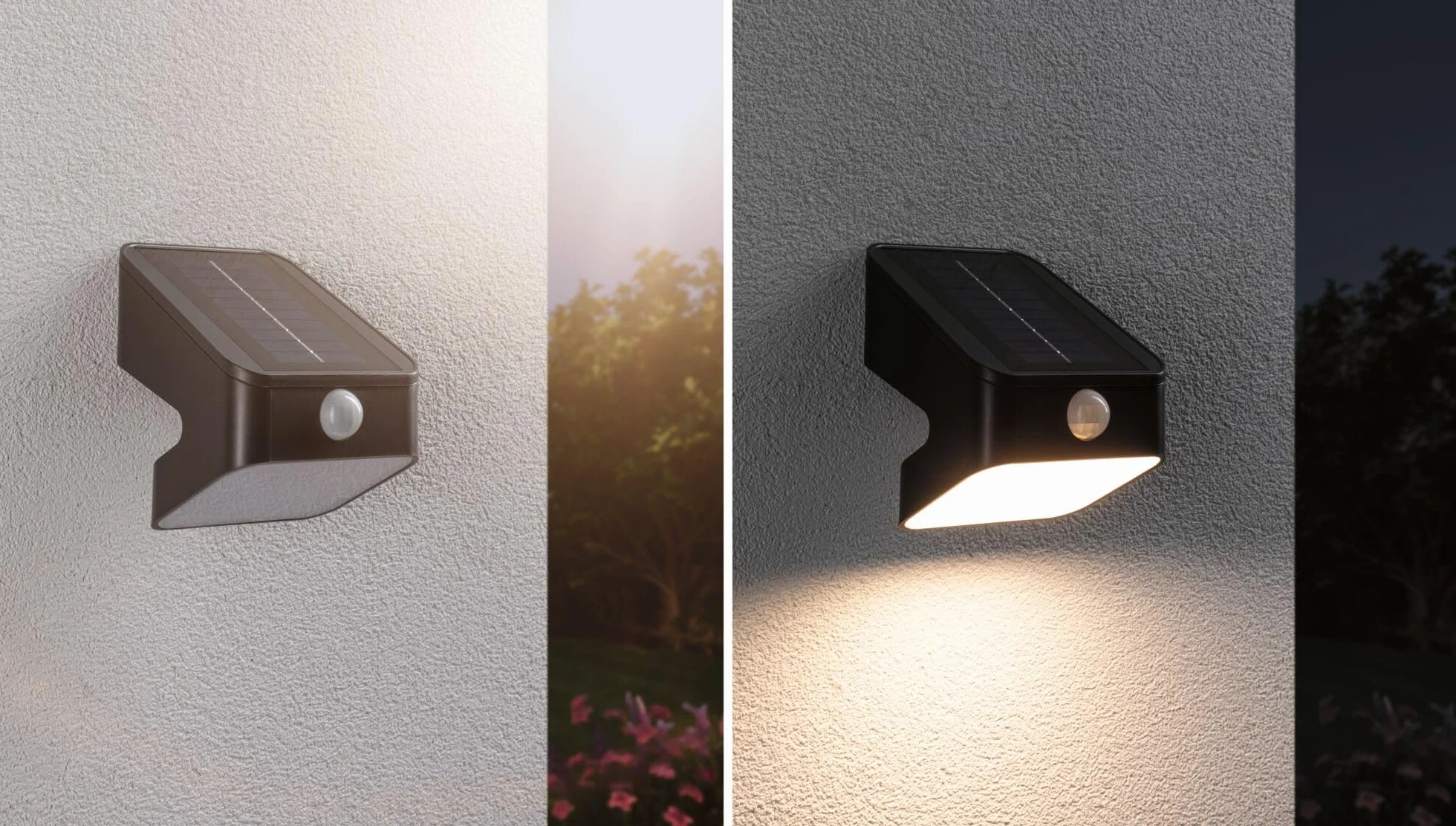 Paulmann 94608 Solarna myjka ścienna LED LeslyTwilight Controlled Motion Detector (IR) IP65Square 113x126mm3000K 5,5W 400lmantracyt plastik