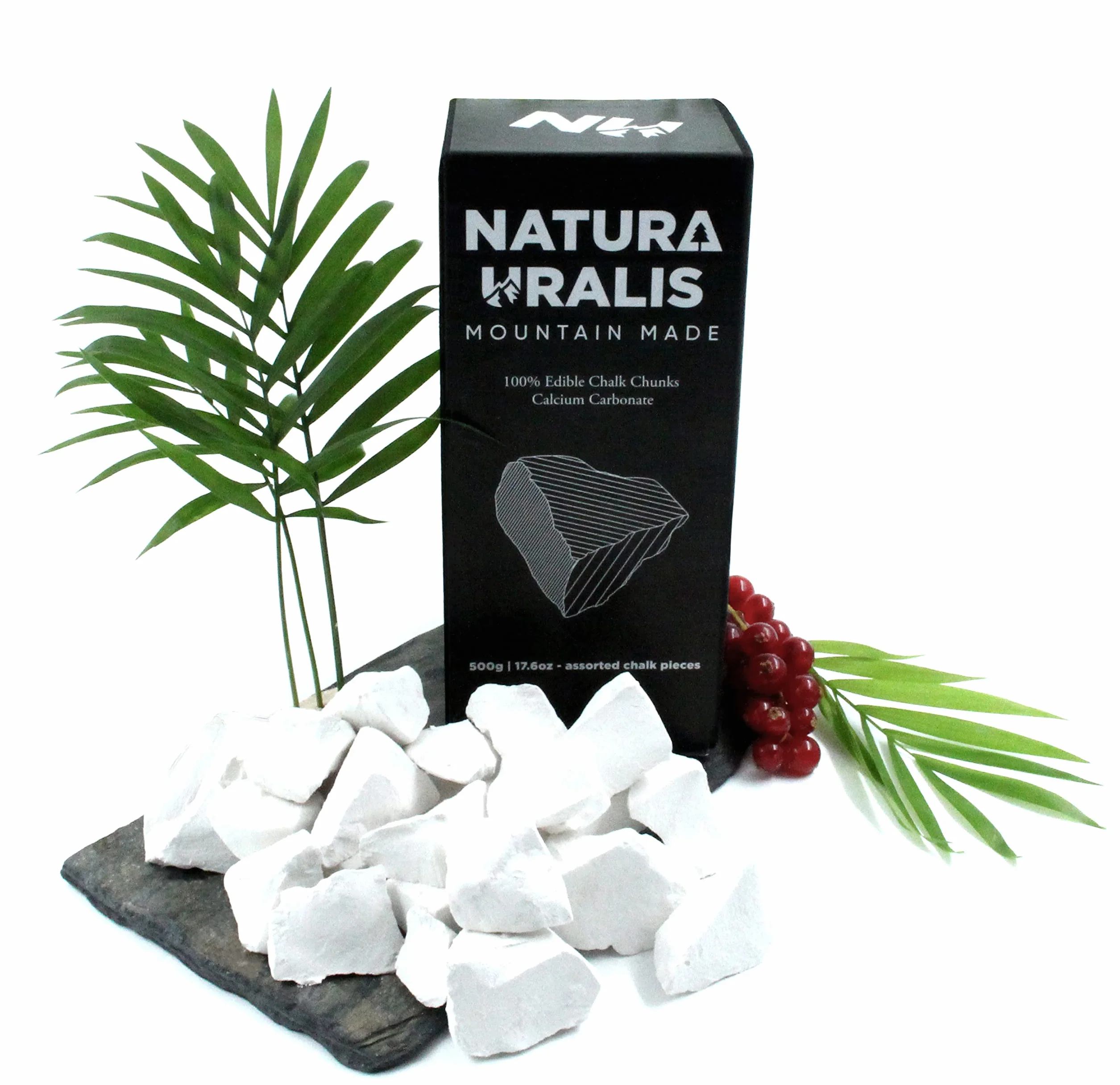 Natura Uralis Premium Belgorod Kawałki Tynkowe | 500g Białych Kawałków Wapiennych - Niesamowity Chrzęst, Satysfakcjonująca Ziemista, Aksamitna i Solidna Tekstura, Sensacja ASMR