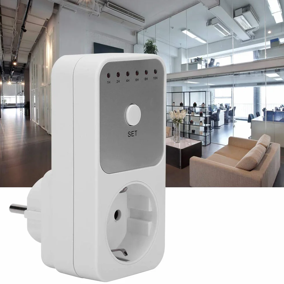 Wtyczka UE 230 V 16 A Timer Przełącznik Gniazda Zasilania Od 1 do 10 Godzin Swobodne Ustawianie Sterownika Wyłącznika Czasowego Odliczania do Oświetlenia Domu, Wentylatorów,