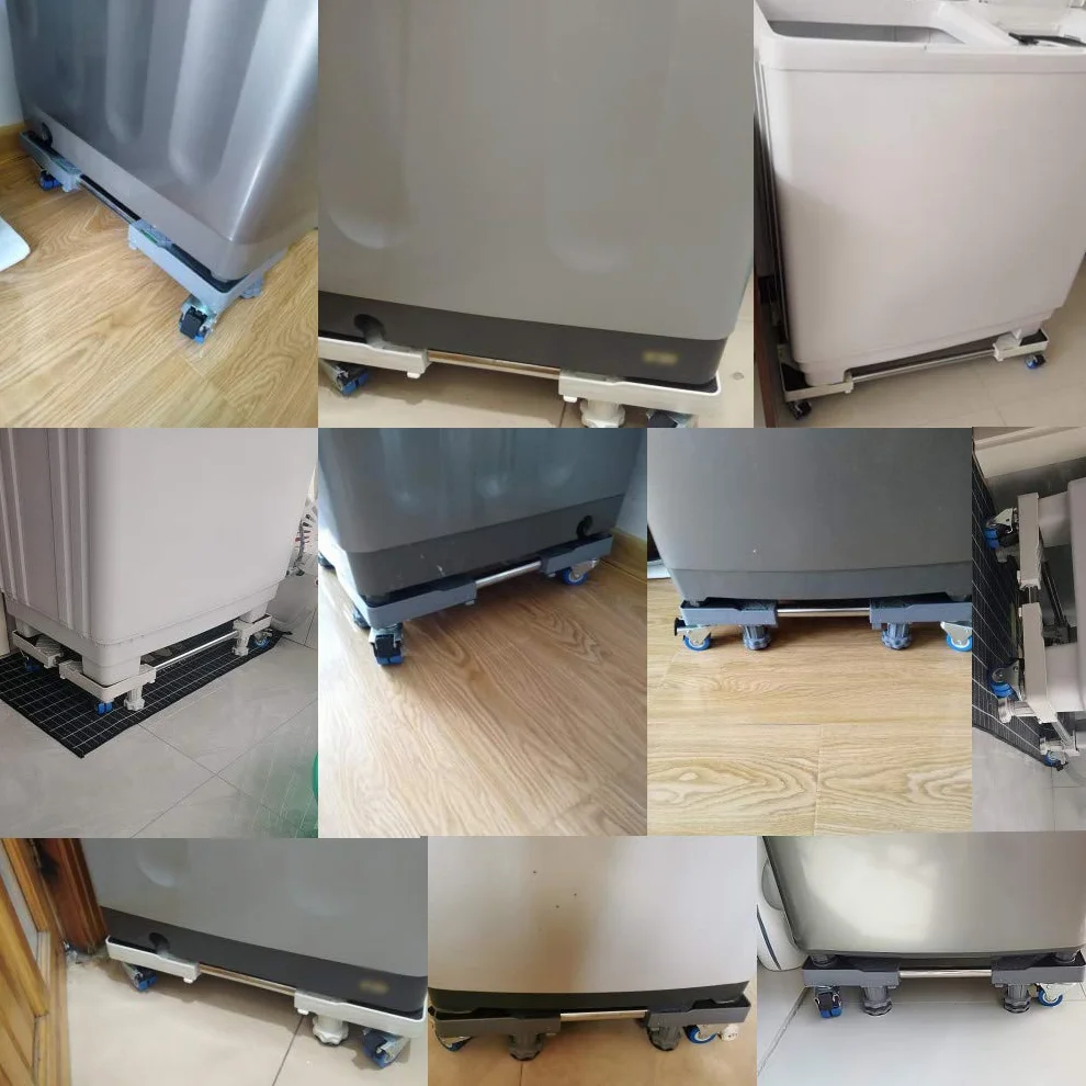 Uniwersalna podstawa podkładki z zamykanymi kółkami, wózek do urządzeń mobilnych, podpórka do pralek i lodówek, stojak na sprzęt do prania o dużej wytrzymałości