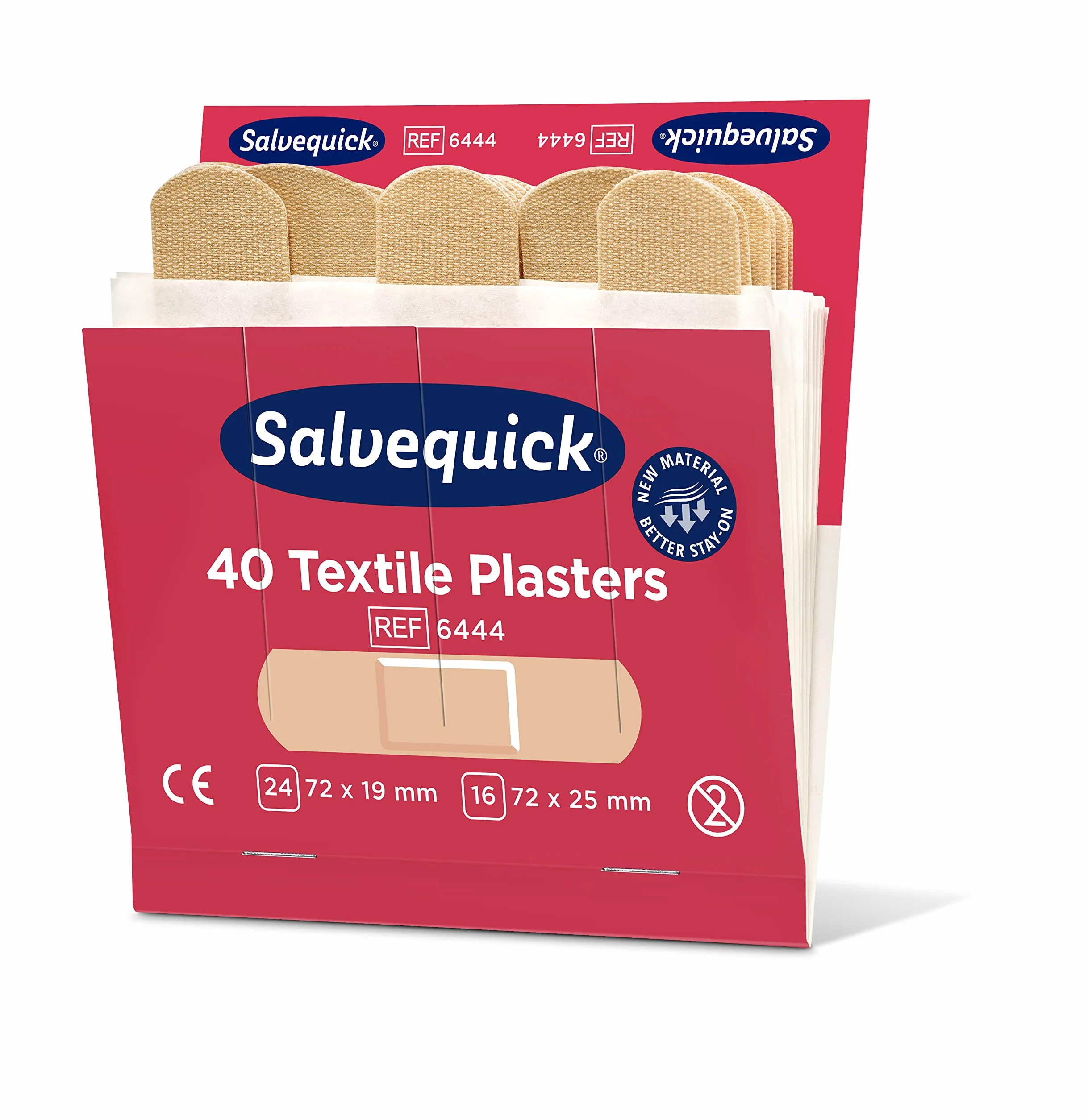Cederroth Salvequick plastry tekstylne, łatwe w użyciu, elastyczne i wygodne w użyciu. Tynk tekstylny, opakowanie z plastrami testowanymi na alergie, 240 plastrów w pudełku