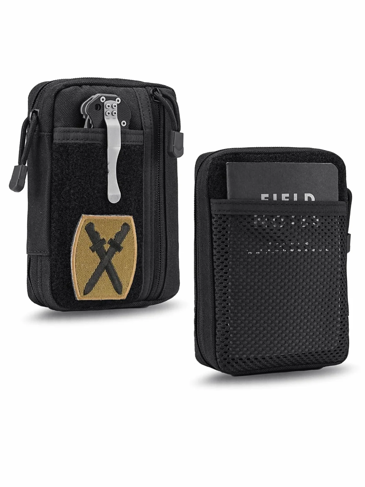 Sayram SP5 EDC Organizer Narzędzi, mała torba taktyczna z 6 kieszeniami, czarny
