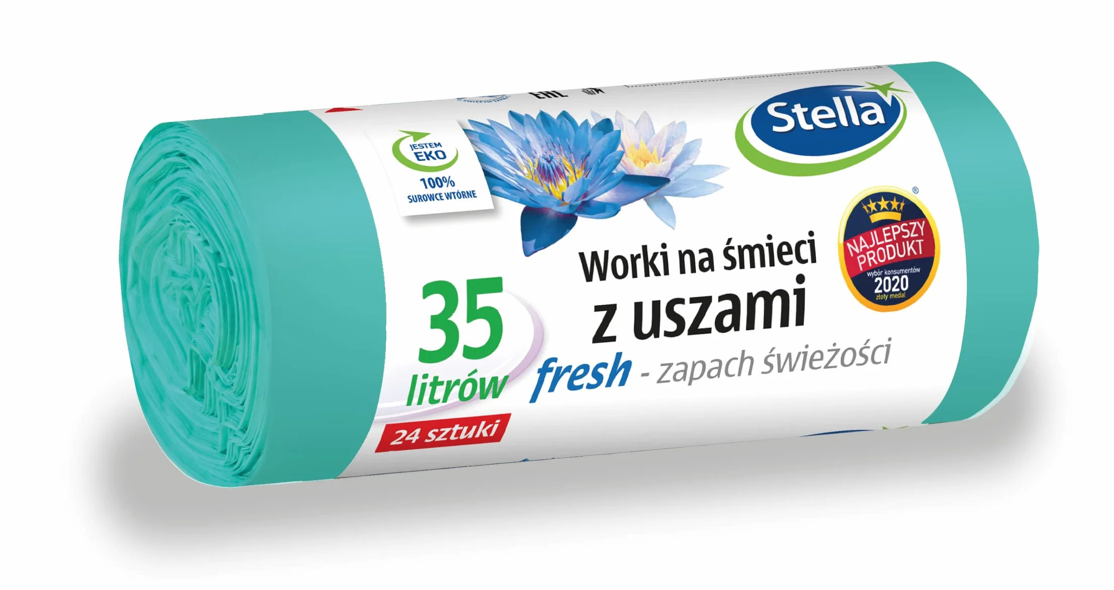 Stella Worki na śmieci z uszami FRESH - świeży zapach 35L 24szt