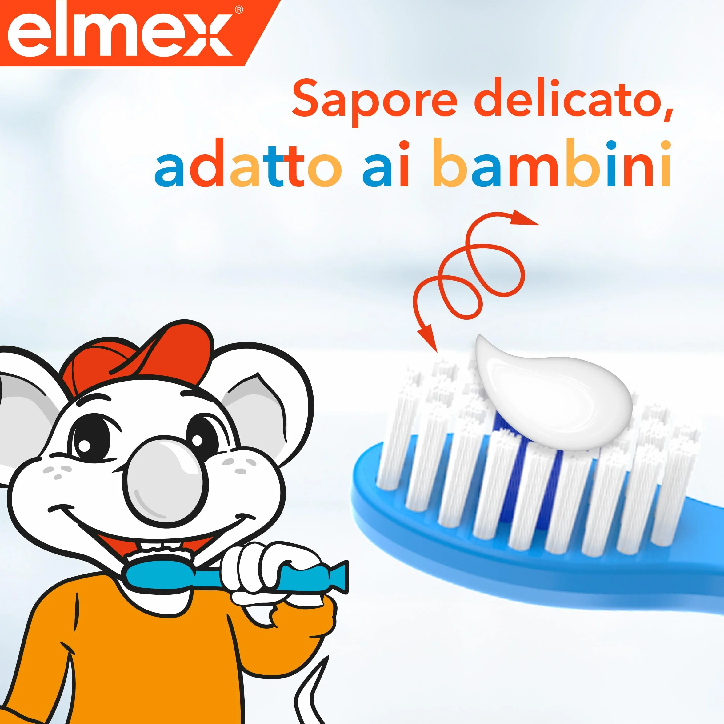 Elmex Pasta do zębów dla dzieci, 1 sztuka x 50 ml, chroni przed próchnicą, pasta do zębów dla dzieci w wieku 0-6 lat, zawiera 1000 ppm fluorku aminu