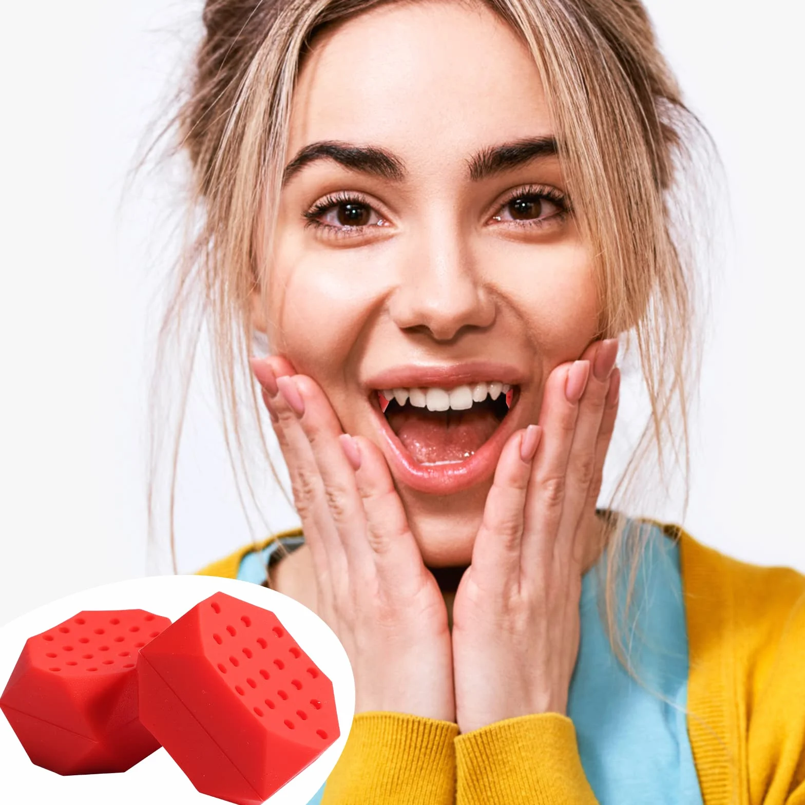 6szt Przyrzad do Cwiczenia Szczeki, Silikonowy Przyrzad do Cwiczenia Szczeki dla Mezczyzn i Kobiet dla Poczatkujacych, Sredniozaawansowanych i Zaawansowanych Uzytkowników (3 Kolory)
