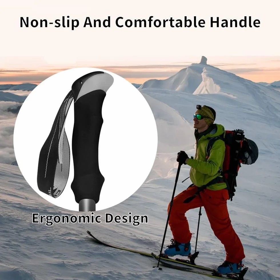 Kije do chodzenia, składane, 105-125 cm, damskie kijki do Nordic Walking, aluminiowe kijki trekkingowe, z 4 parami gumowych zderzaków, do trekkingu i wędrówek