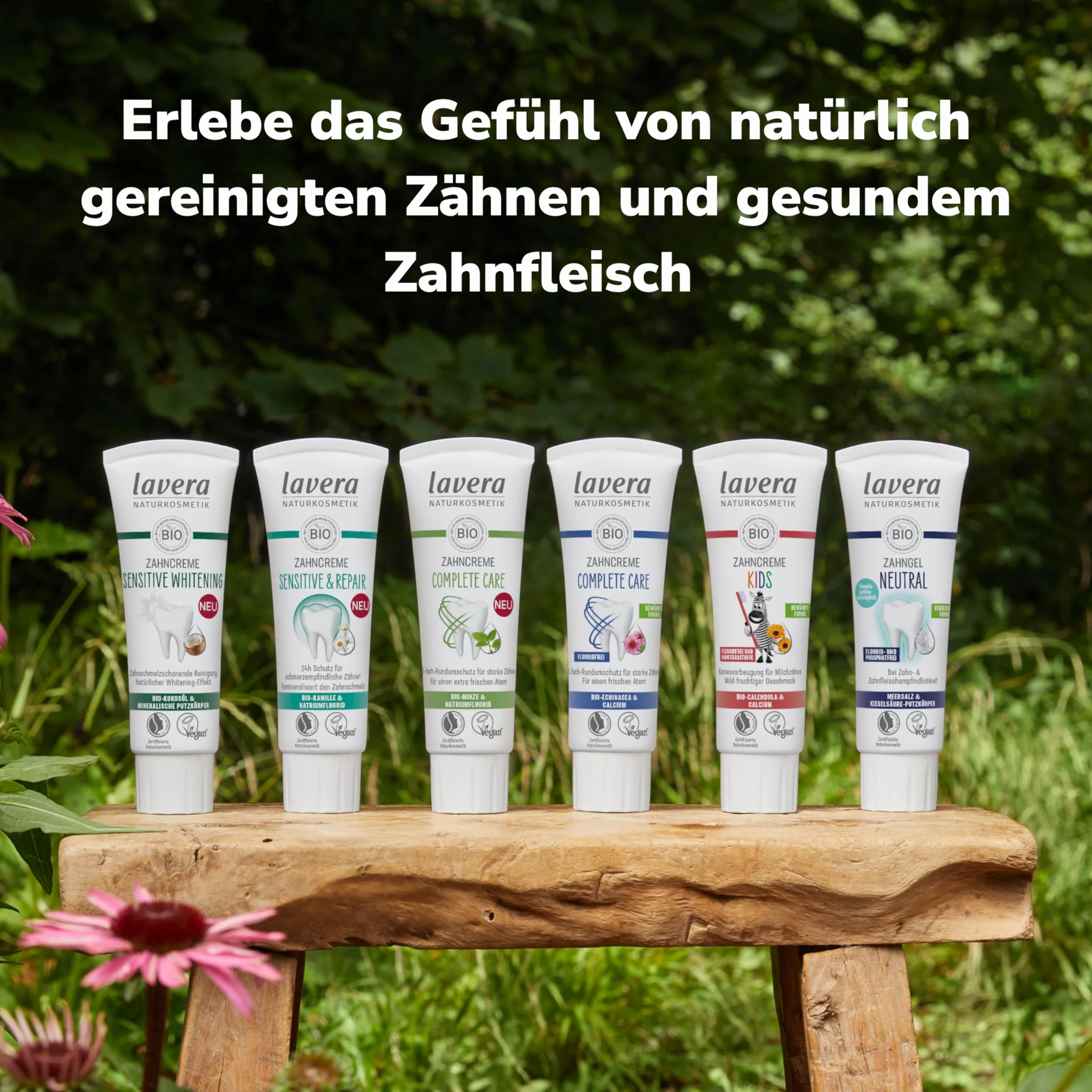 lavera Pasta do zębów Complete Care bez fluorków – 5-krotna ochrona – biosubstancje czynne – Echinacea i wapń – wegańska – naturalny kosmetyk – 75 ml