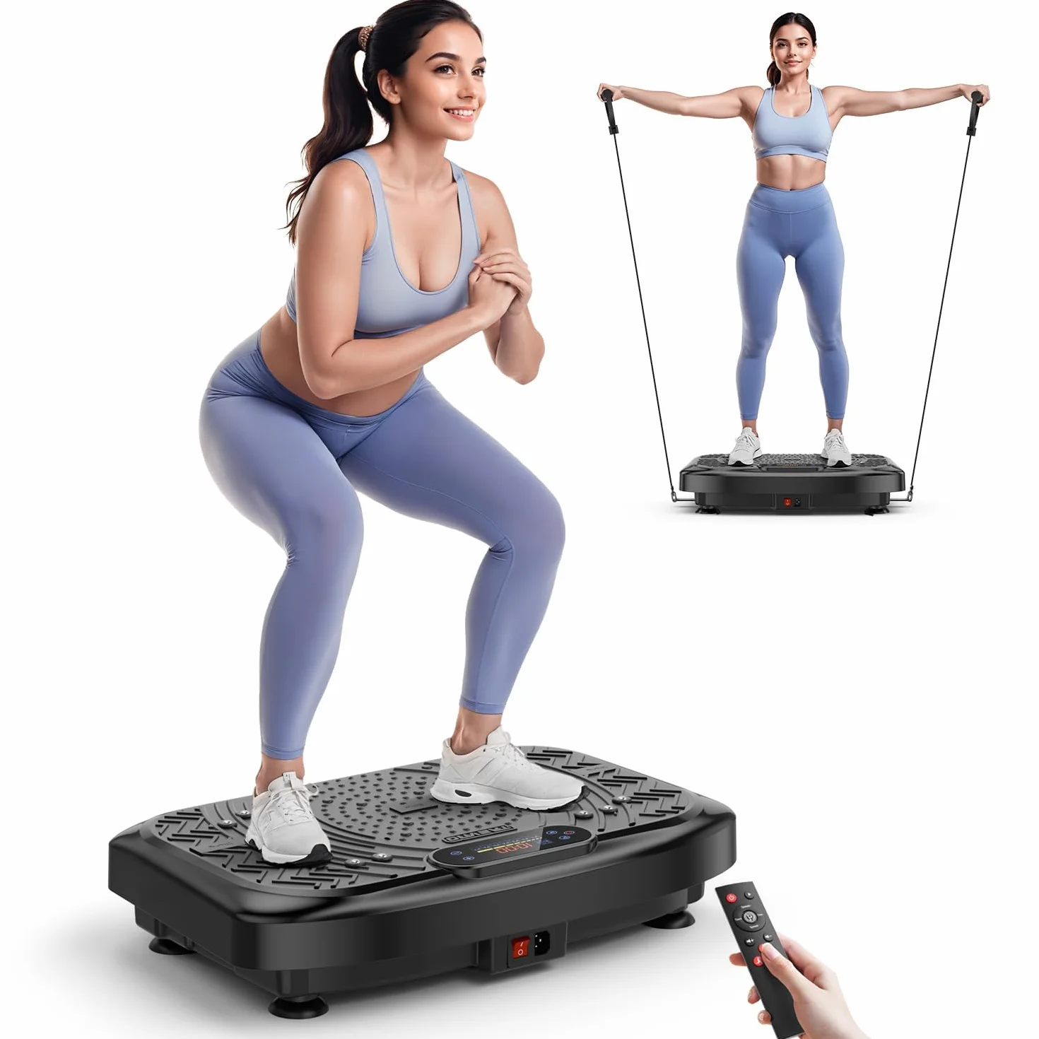 Maszyna do ćwiczeń z płytą wibracyjną, trening całego ciała, wibracyjna platforma fitness, płyta wibracyjna do drenażu limfatycznego, utraty wagi i kształtowania
