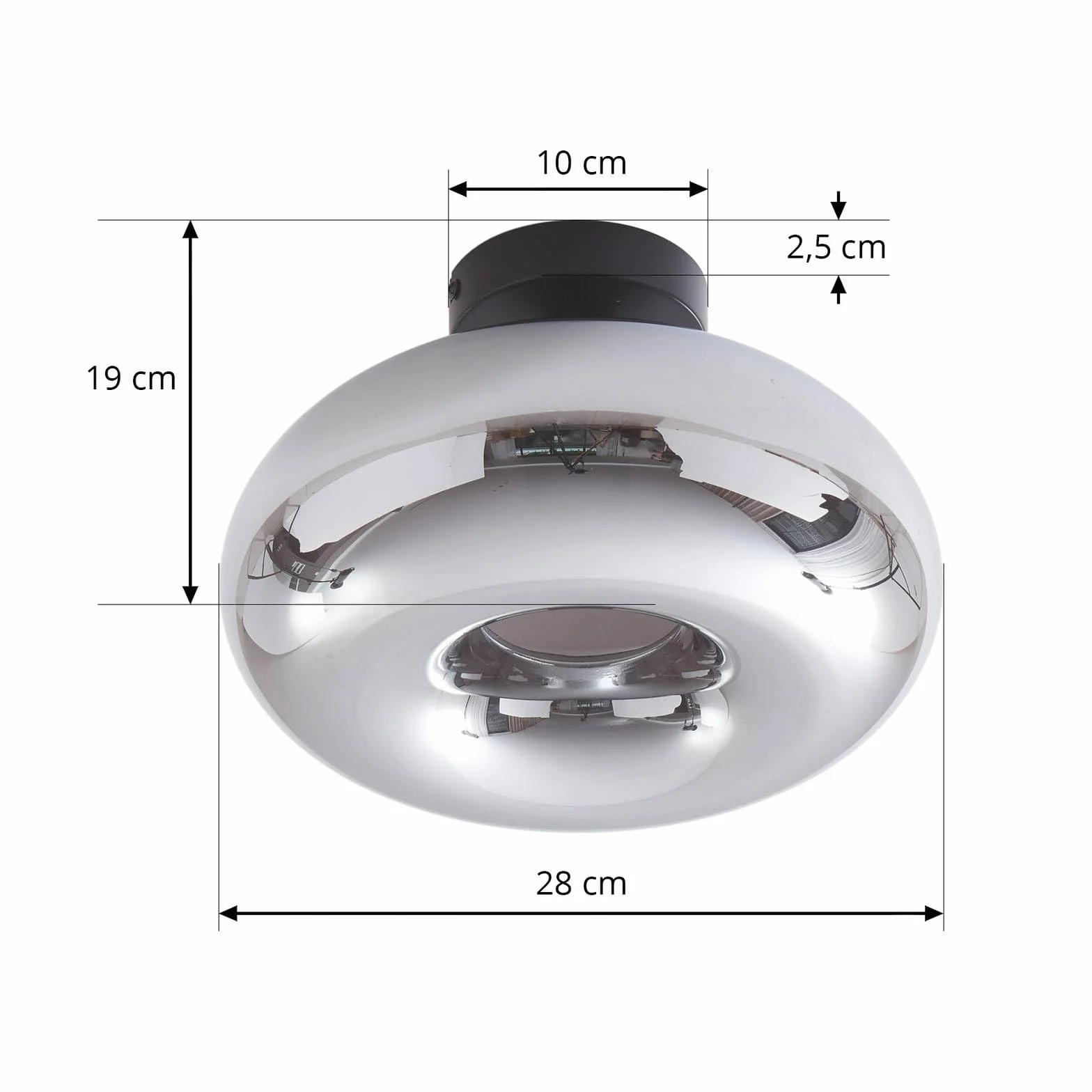 Lindby lampa sufitowa 'Zehra', styl nowoczesny, m. in. do przedpokoju, kolor aluminiowy, szary, cynkowy, szkło, żarówka E27