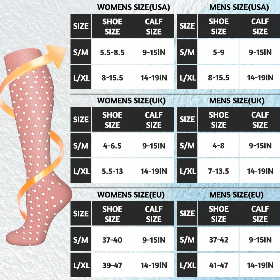 Flintronic 6 par skarpet kompresyjnych dla mężczyzn i kobiet, pończochy uciskowe 15-20 mmHg, profesjonalne wsparcie, pończochy kompresyjne do lekkoatletyki, biegania, podróży samolotem (L/XL)