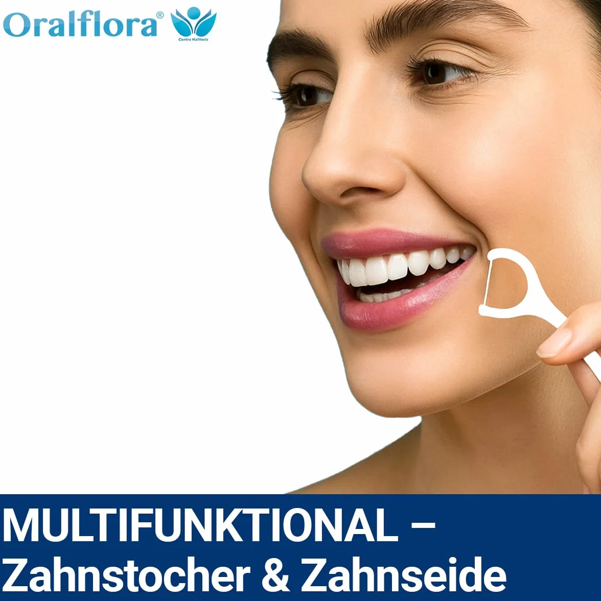 205 x patyczki z nicią dentystyczną – Dental Floss Picks – Oralflora – czyszczenie przestrzeni międzyzębowej do pielęgnacji zębów i zdrowych dziąseł i zębów trzonowych – 2 w 1 z wykałaczką na uchwycie