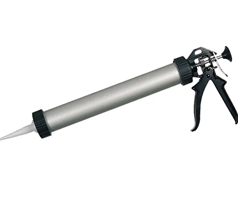 Stubai 419452 Profesjonalny pistolet kartridżowy z płytą dociskową/dyszą, srebrny/czarny, 600 ml