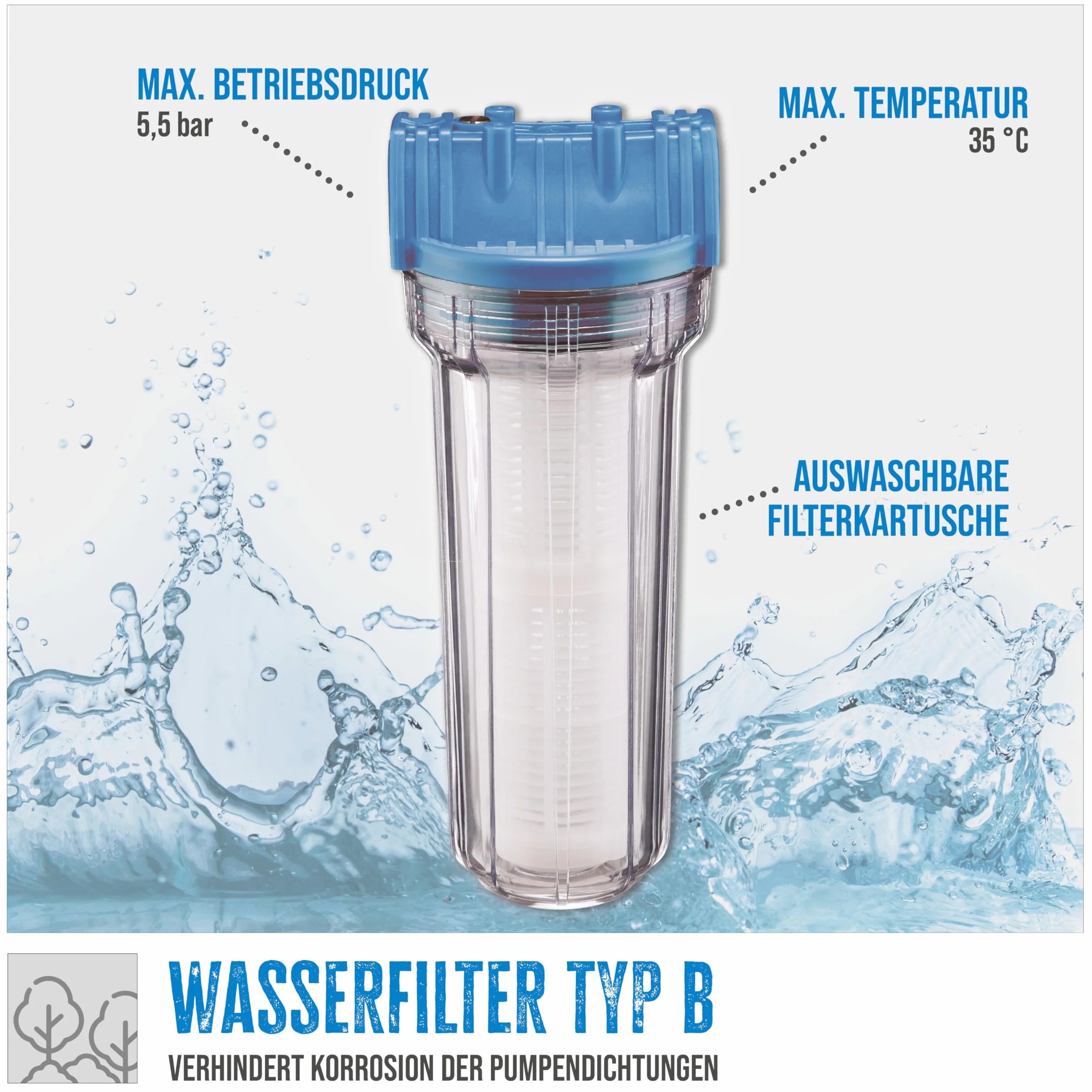 Güde Typ B 94462 Filtr Wody, Wielokolorowy, 1 szt.