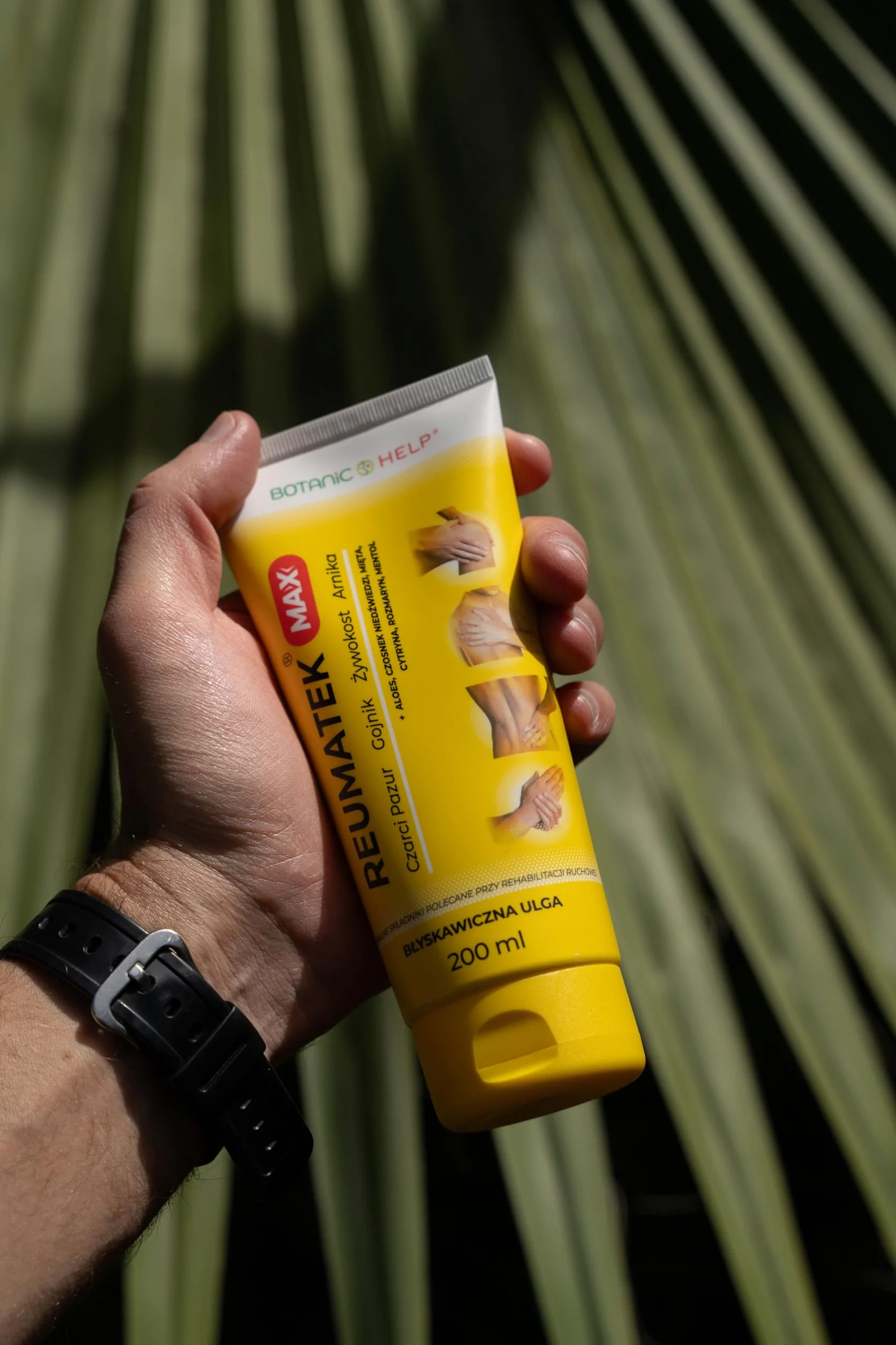 BotanicHELP - Reumatek MAX Żel do Masażu Mięśni Stawów Żel Zywokost Masc Czarci Pazur Żel Chłodzący Czosnek Niedźwiedzi Rozmaryn Arnika Gojnik Mentol Aloes 200ml
