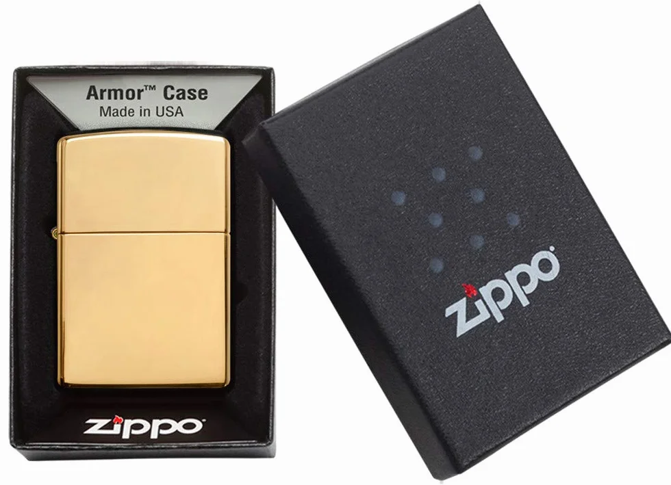 Zippo Zapalniczka Sztormowa, Chromowana (High Polished Brass Heavy Wall), Model Podstawowy, do Napełniania, Wielokrotnego Użytku, Odporna na Wiatr, Pudełko Prezentowe, Wyprodukowana w USA