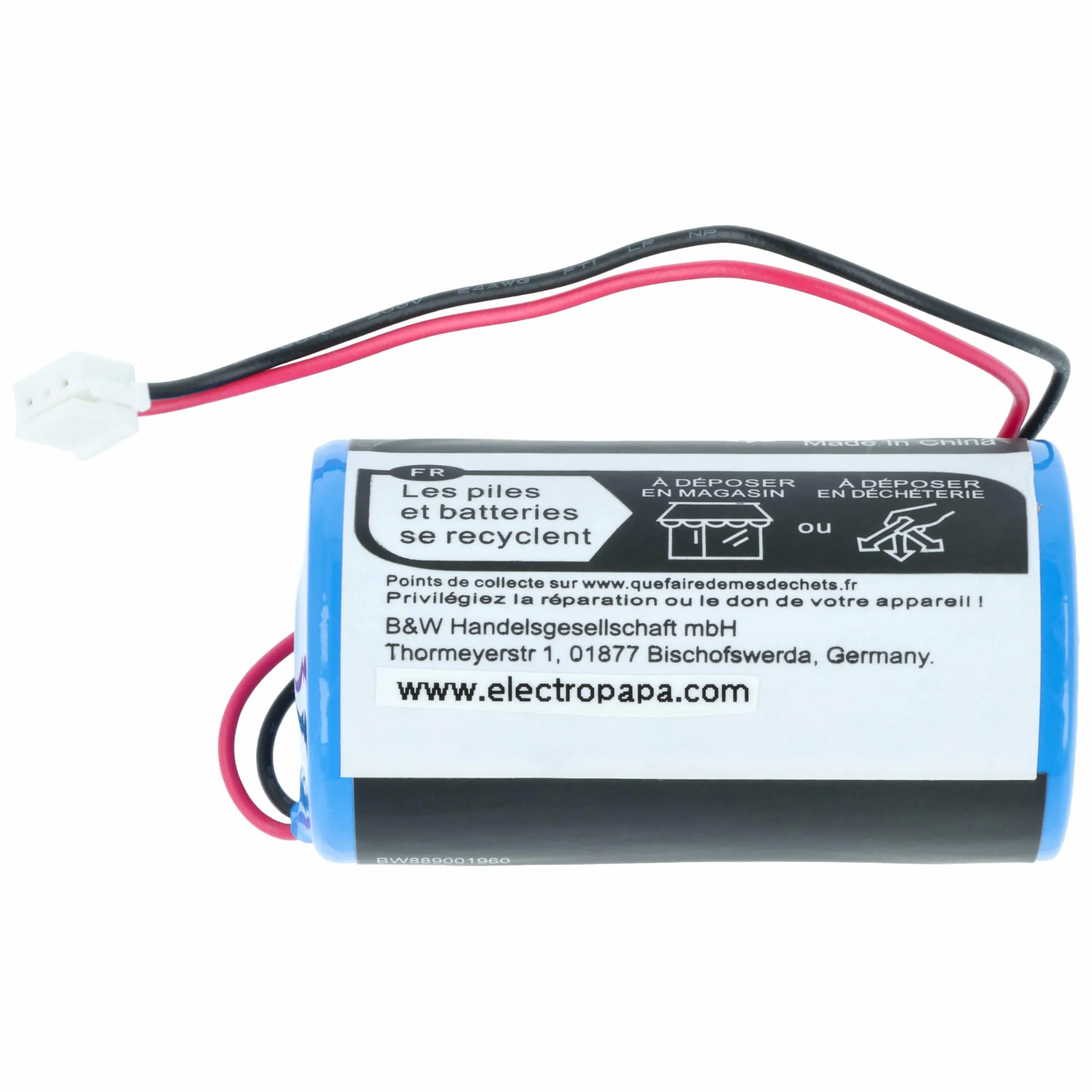 vhbw Bateria kompatybilna z DSC WT4911, system alarmowy IMPASSA, system alarmowy, radiowa syrena zewnętrzna (14500 mAh, 3,6 V, Li-MnO2)