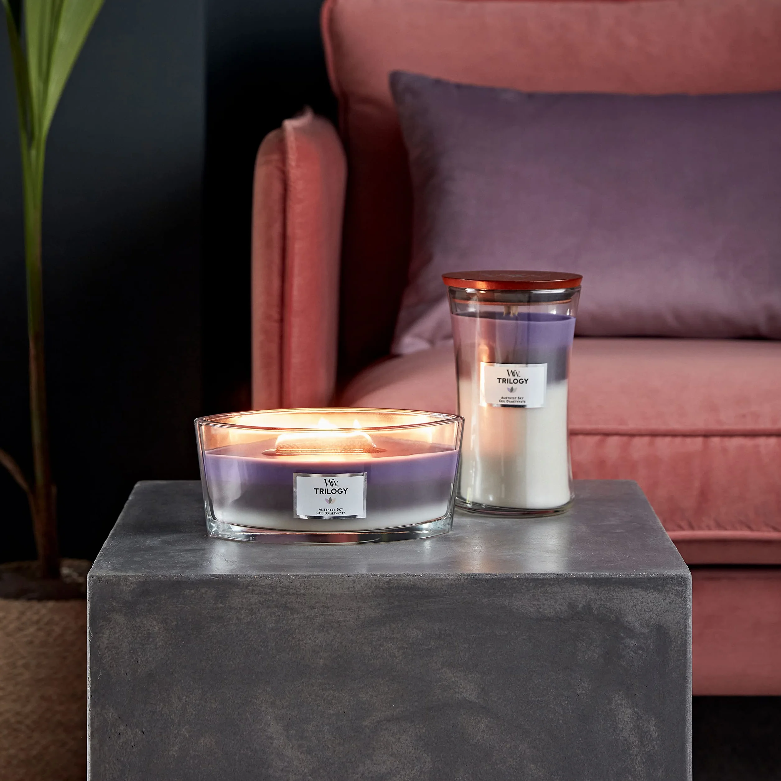 WoodWick Świeca zapachowa Ellipse Trilogy ametyst niebo, czas palenia 50 h