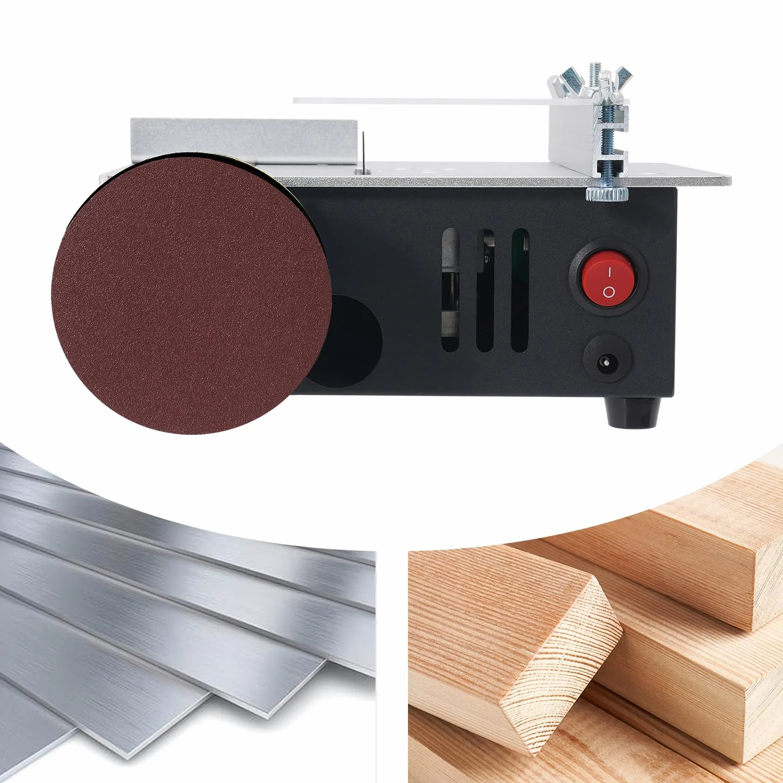 Mała stołowa pilarka tarczowa, mini pilarka stołowa, precyzyjna piła tarczowa, model stołowy 150 W z silnikiem miedzianym – 12-24 V regulowana do drewna, akrylu i metalu – idealna do PCB