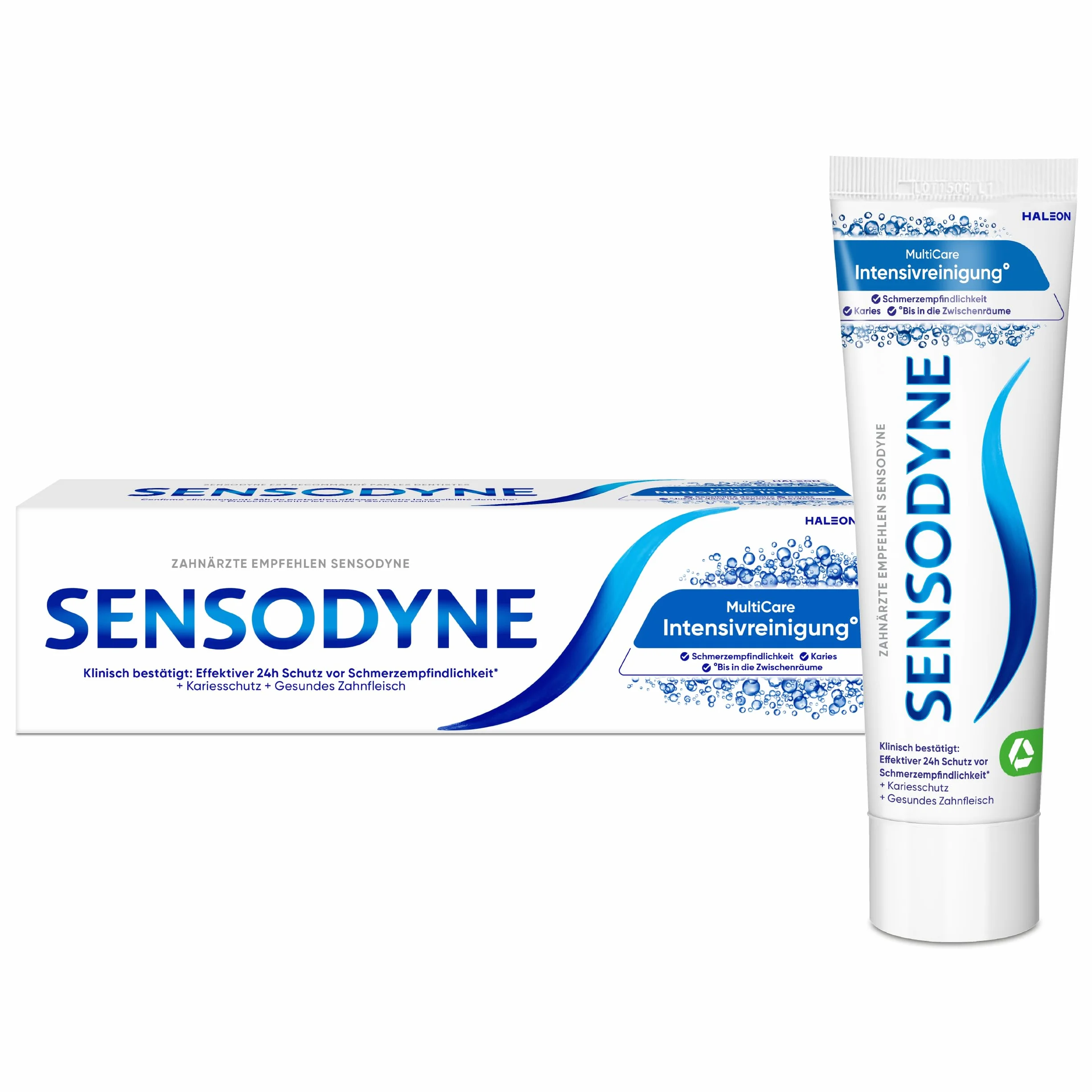 Sensodyne MultiCare Intensywne czyszczenie° pasta do zębów, 75 ml, codzienna pasta do zębów z fluorkiem, w przypadku wrażliwych na ból zębów