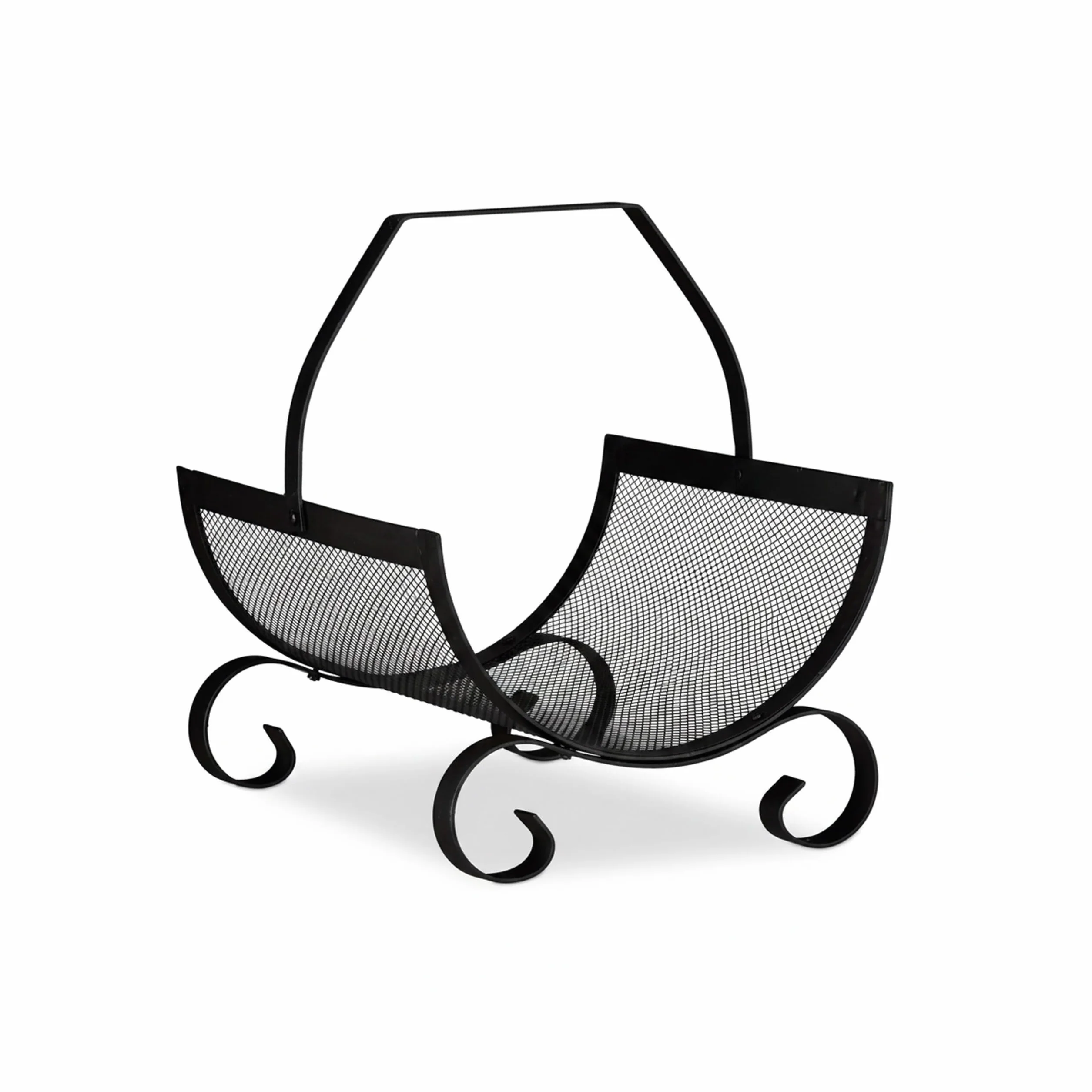 Relaxdays metalowy kosz na drewno kominkowe 40x33x38 cm stojak na opał czarny