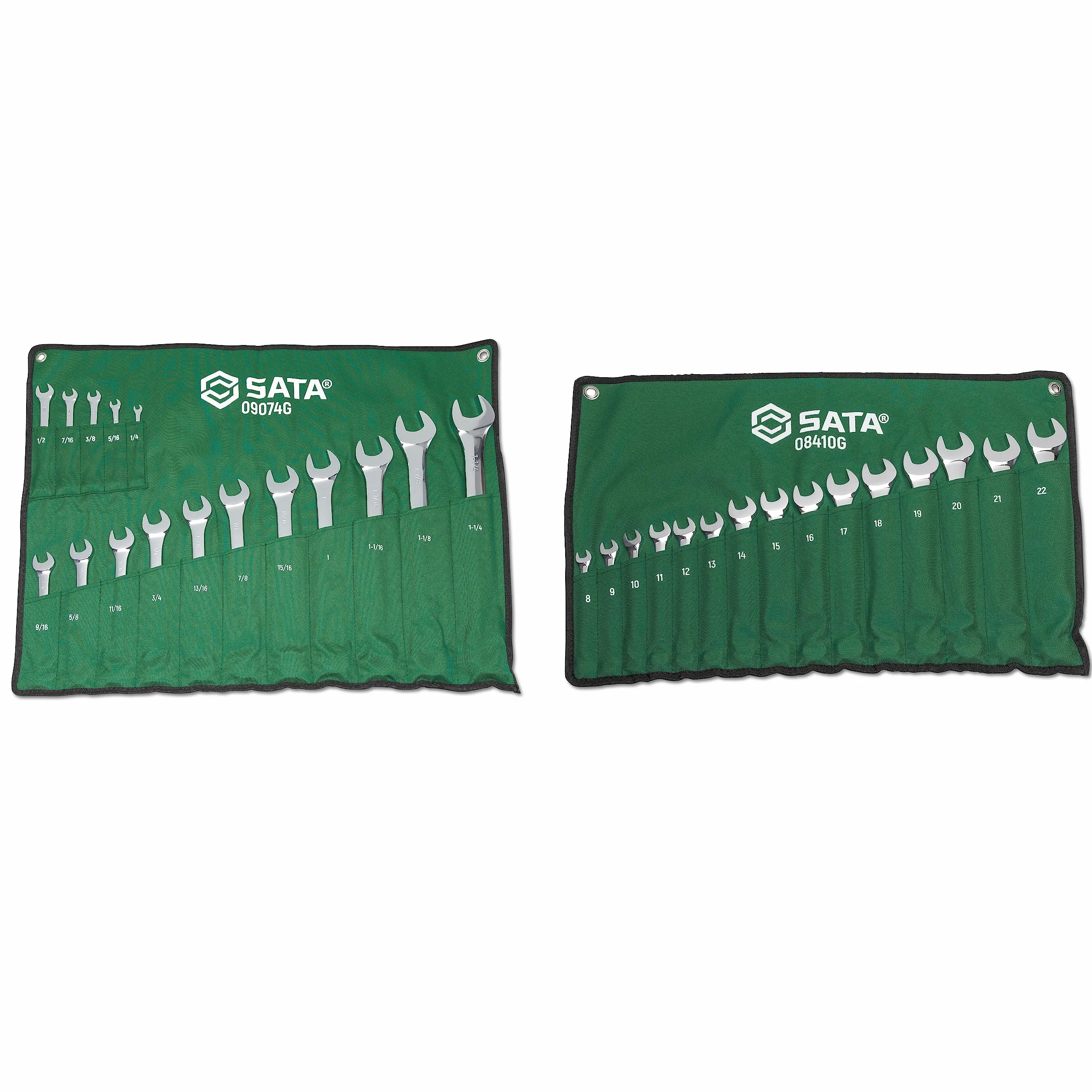 SATA 31-częściowy zestaw 12-punktowych kluczy płasko-oczkowych | SAE 1/10.2 cm do 1-1/10.2 cm i metryczne 8 mm do 22 mm | Ładowanie rogu | ST08414G