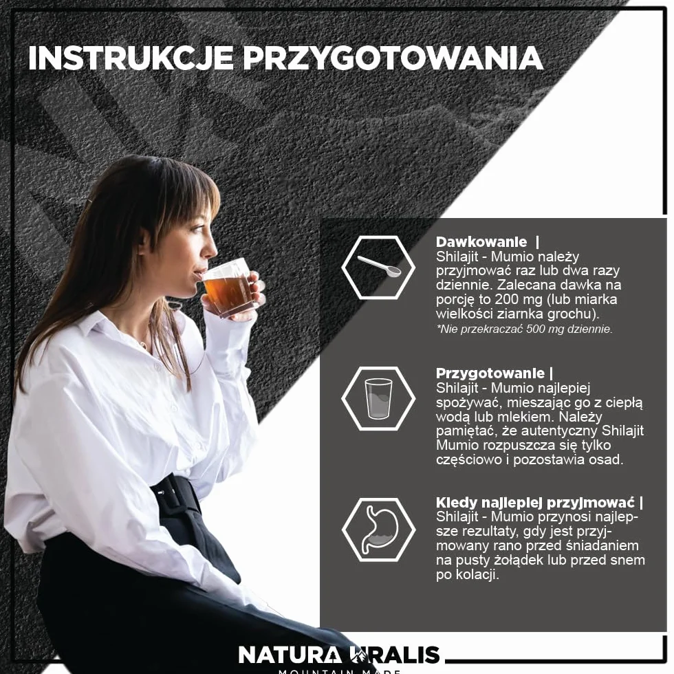 Natura Uralis Altai Shilajit Organiczna Żywica Mineralna Czarny 100g