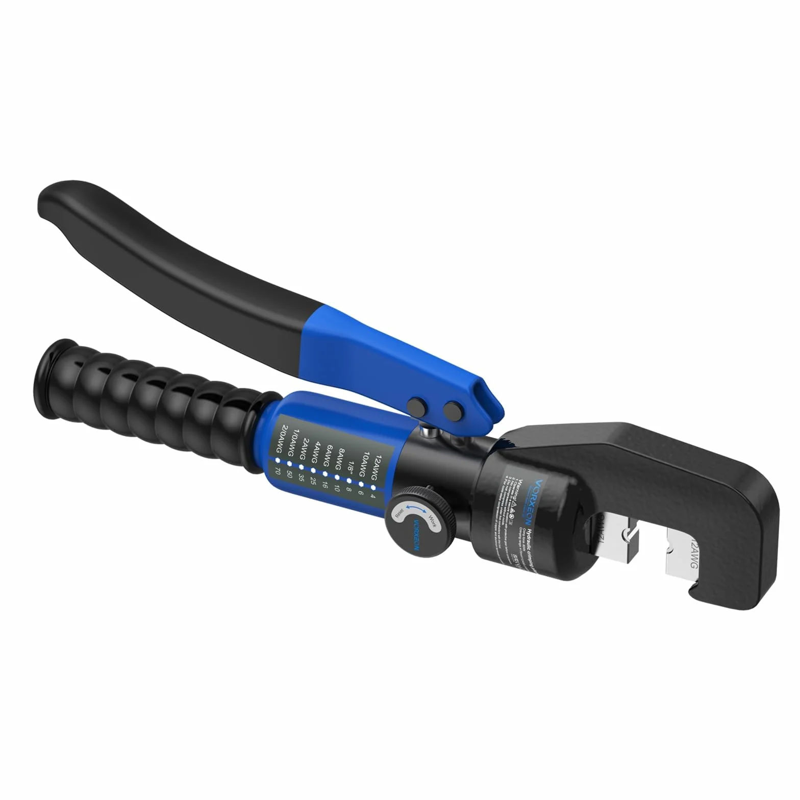 8-tonowy hydrauliczny zestaw narzędzi do zaciskania z 9 matrycami 4-70 mm² (12AWG-2/0AWG) 25,4 cm obcinacz do kabli, do profesjonalnego użytku, odpowiedni do zaciskania kabli elektrycznych w