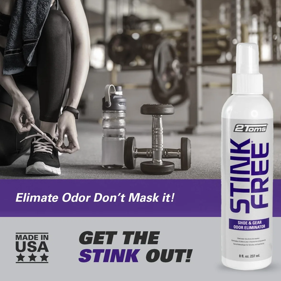 2Toms StinkFree Shoe Odor Eliminator Spray 236 ml