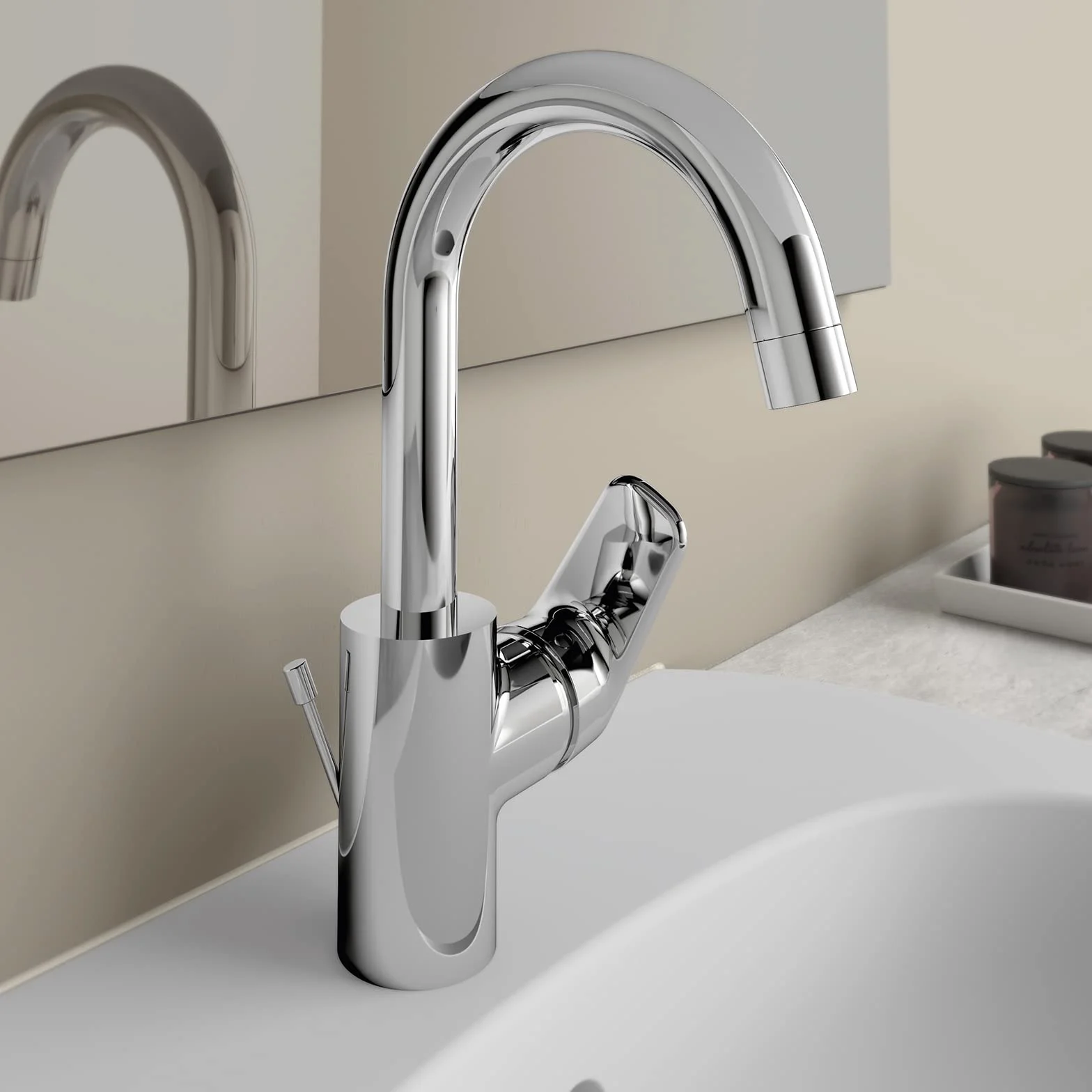 Ideal Standard B1716AA Ceraflex armatura umywalkowa wysoka wylewka z przyciskiem spustowym
