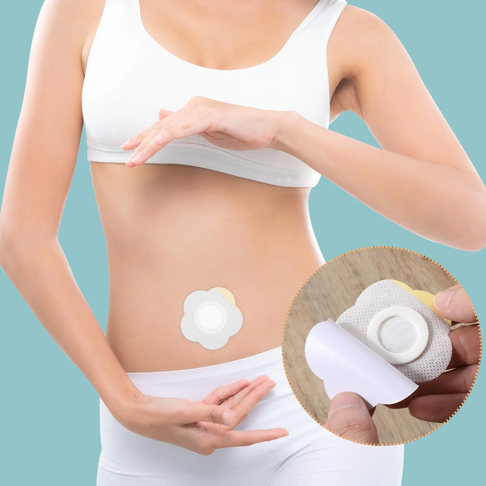 Ptwola 30 sztuk plastrów z olejem rycynowym do pępka