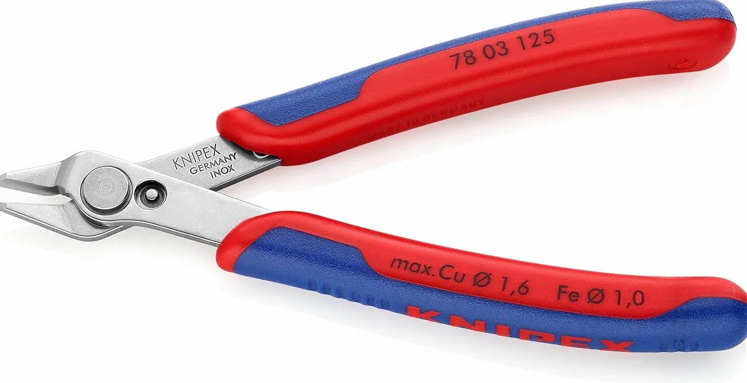 KNIPEX Electronic Super Knips w opakowaniu z zawieszką z osłonkami wielokomponentowymi 125 mm, 78 03 125 SB