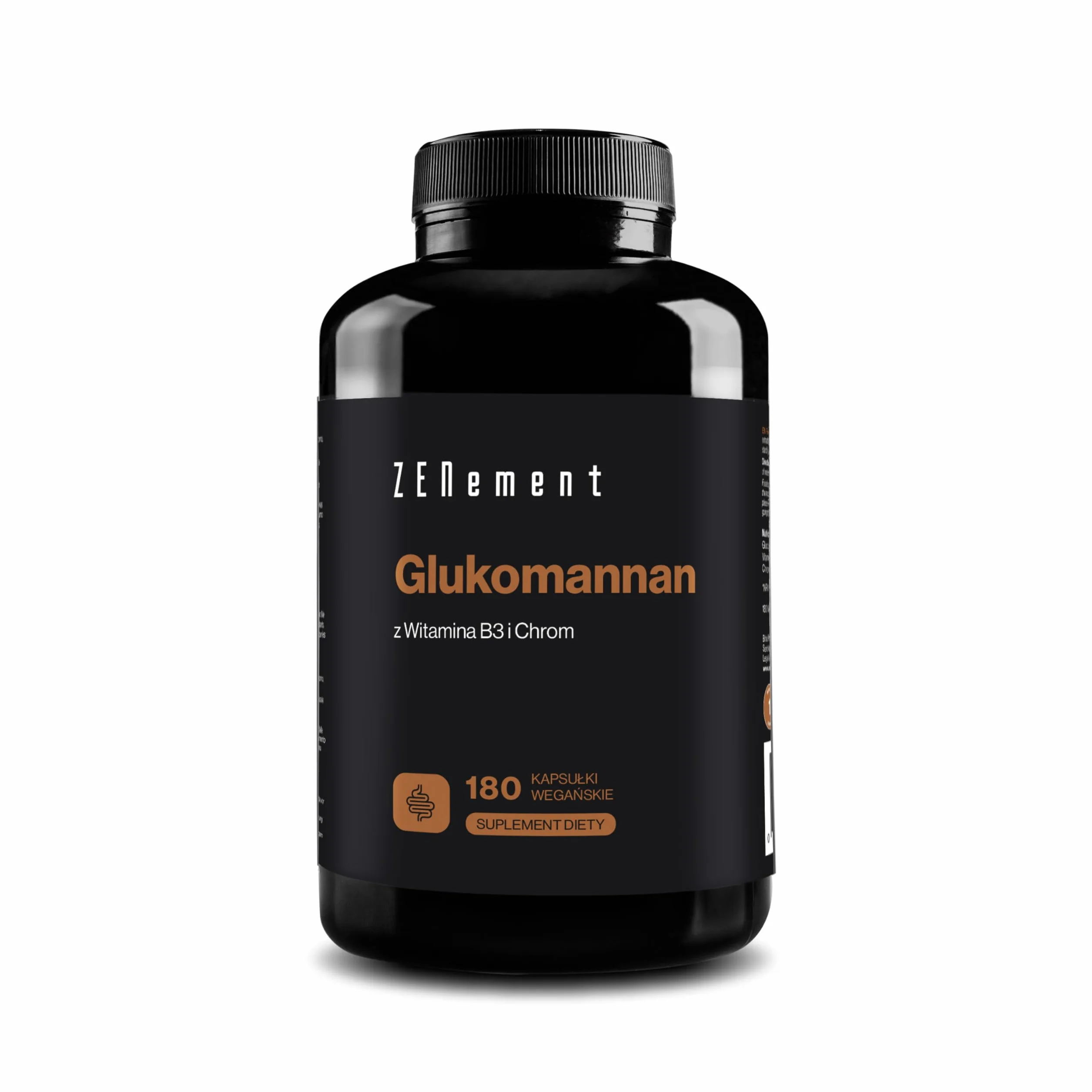 Glucomannan 4200 mg na Dawkę Dziennej z Witaminą B3 i Chromem – Błonnik z Korzenia Konjaku – Wspomaga Kontrolę Wagi – 180 Kapsułek Wegańskich – Zenement