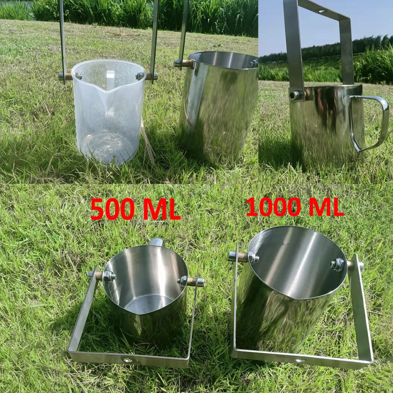 Teleskopowy próbnik wody wiadro do pobierania próbek ze stali nierdzewnej, 500 ml/1000 ml, pionowa konstrukcja huśtawki do testowania jakości wody