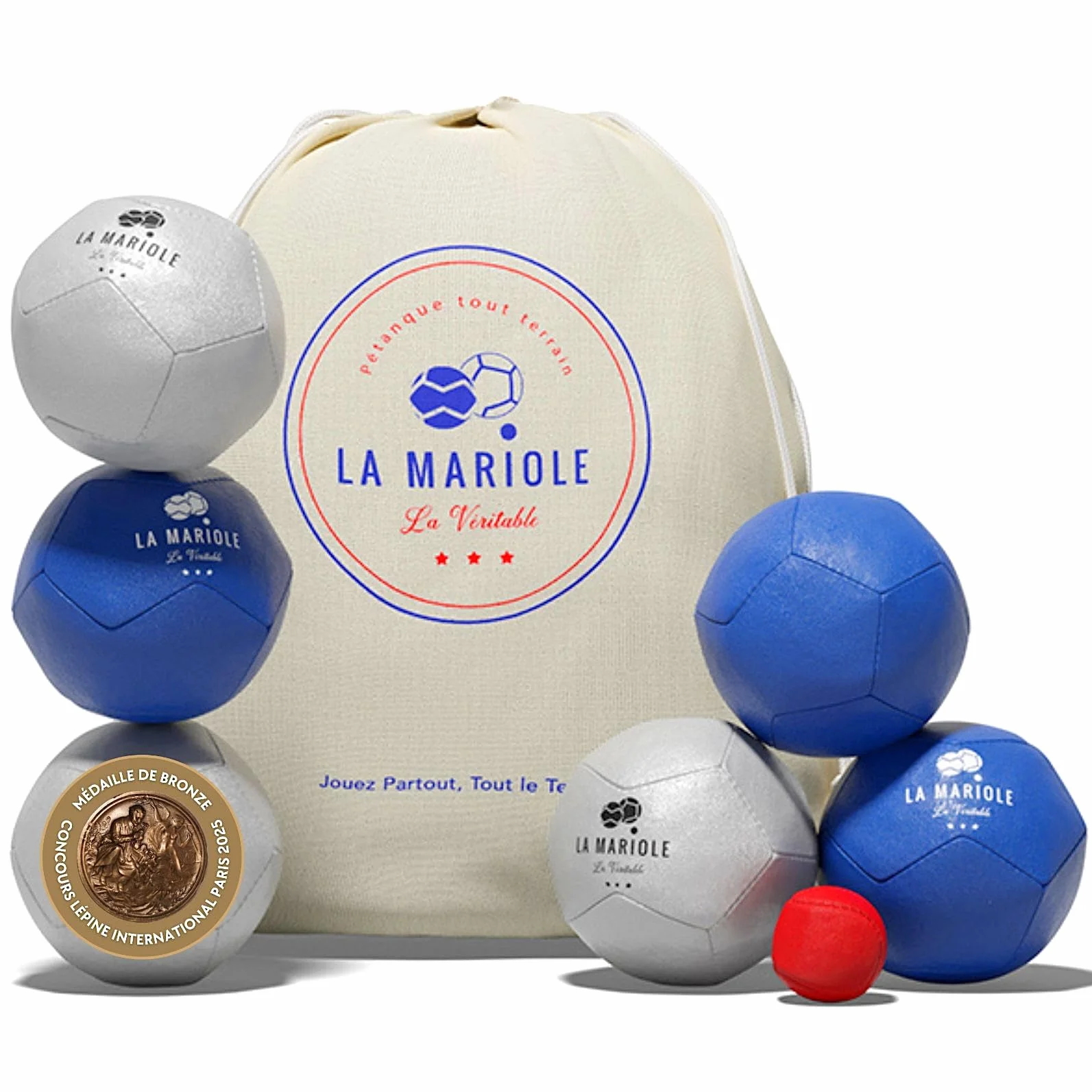 LA MARIOLE - Zestaw kul do petanque do użytku wewnątrz i na zewnątrz, do użytku wewnątrz i na zewnątrz, oficjalny pakiet V4