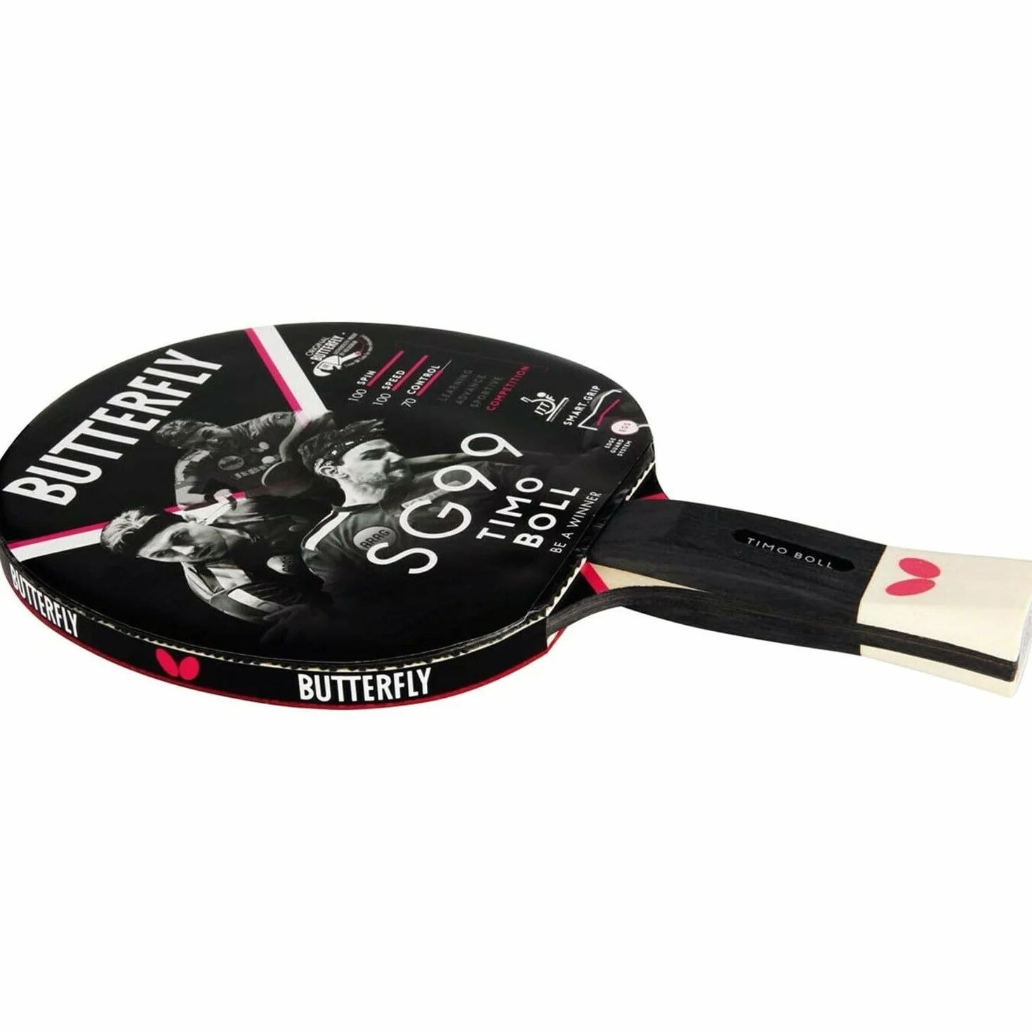 Butterfly® Timo Boll SG99 rakieta do tenisa stołowego, profesjonalna rakieta do tenisa stołowego i zawodów, taktycznie rutynowani gracze, wykładzina Wakaba z certyfikatem ITTF, anatomiczny kształt