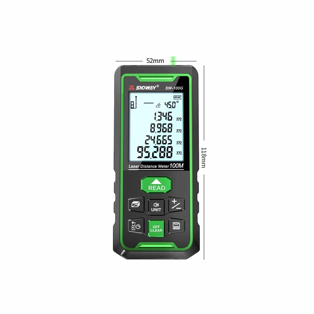 Outdoor Green Laser Rangefinder Podczerwień Ograniczający ręczny odległość instrument pomiarowy elektroniczny linijka na zewnątrz (Color : Green, Size : 100 meters)