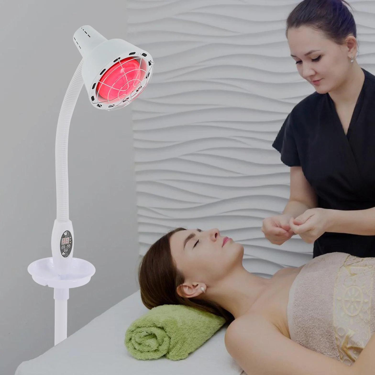 Lampa grzewcza na podczerwień na podczerwień, lampa grzewcza do terapii bólu, do domu, kliniki i salonu, regulowana, 275 W, z pilotem zdalnego sterowania, do bólu mięśni i stawów
