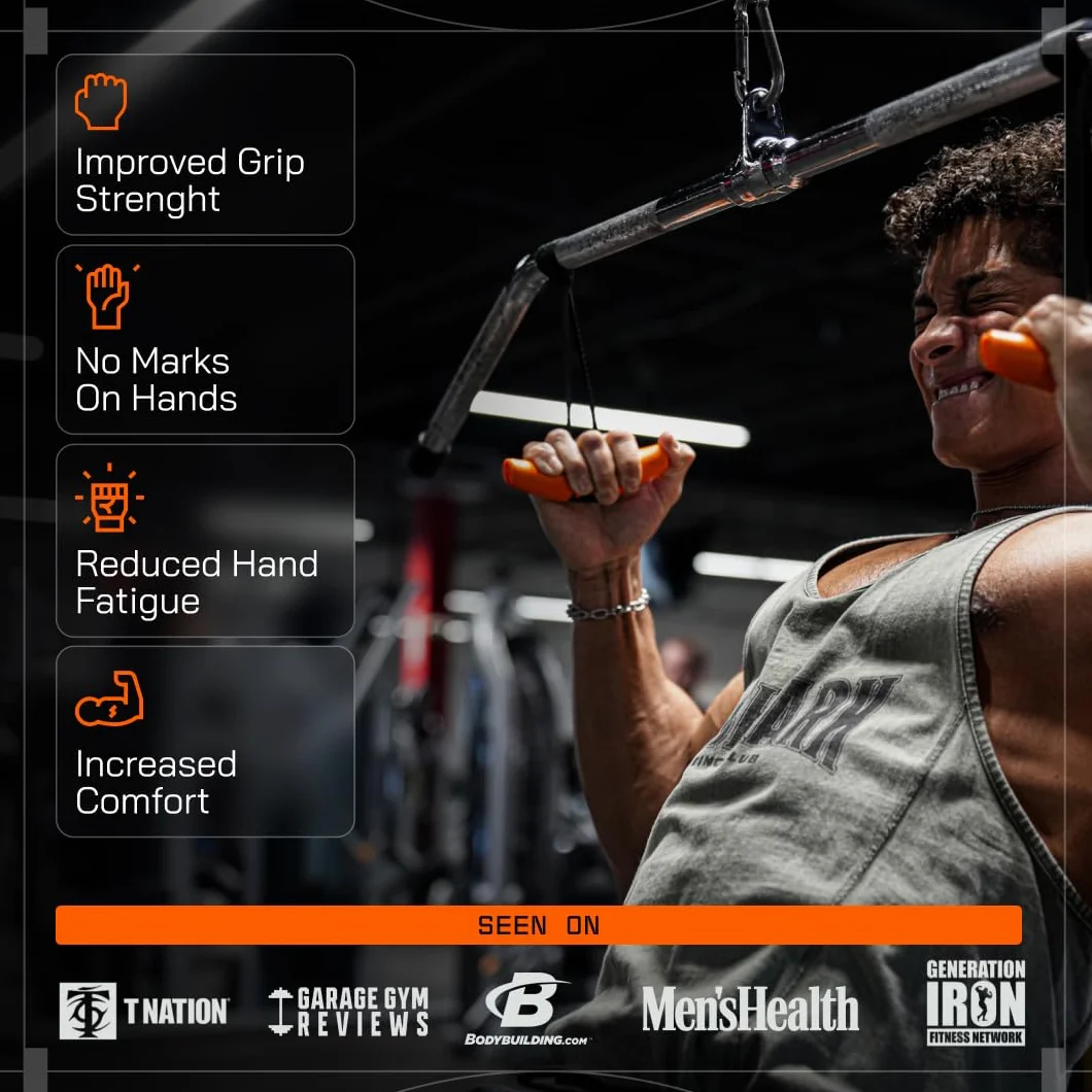 Angles90 Grips – dynamiczne uchwyty fitness do mocowania na drążkach do podciągania, długich hantlach, maszynach do podciągania, maszynach wioślarskich, wciągarkach kablowych i maszynach siłowych –