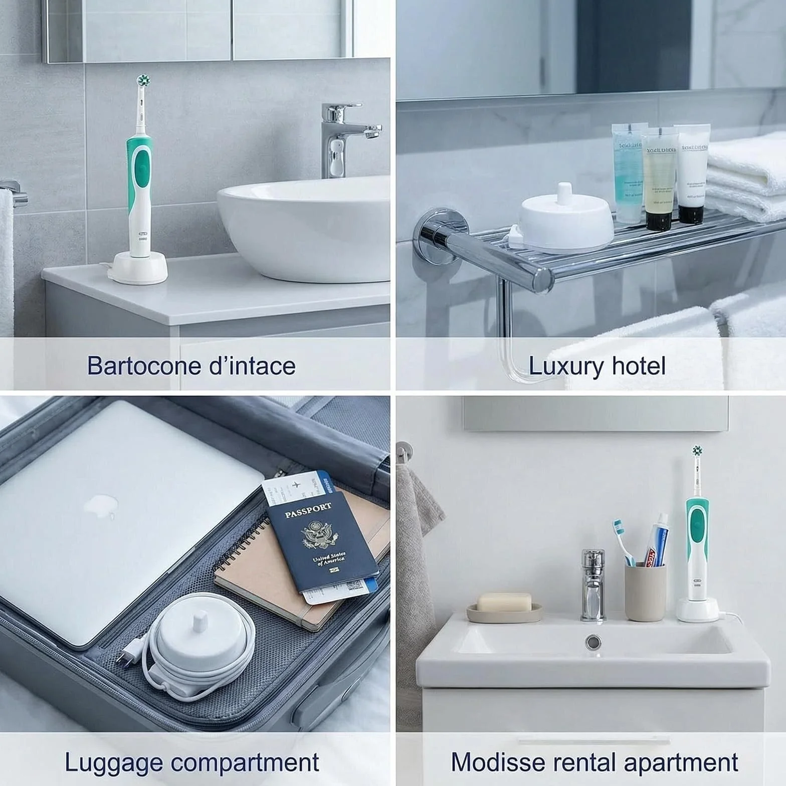 Wodoodporna indukcyjna ładowarka do szczoteczki do zębów Oral-B Braun - zamiennik kompatybilny z Pro/Vitality/Smart/Genius/IO - kompaktowy i przenośny do podróży - Uniwersalne napięcie 220-240 V