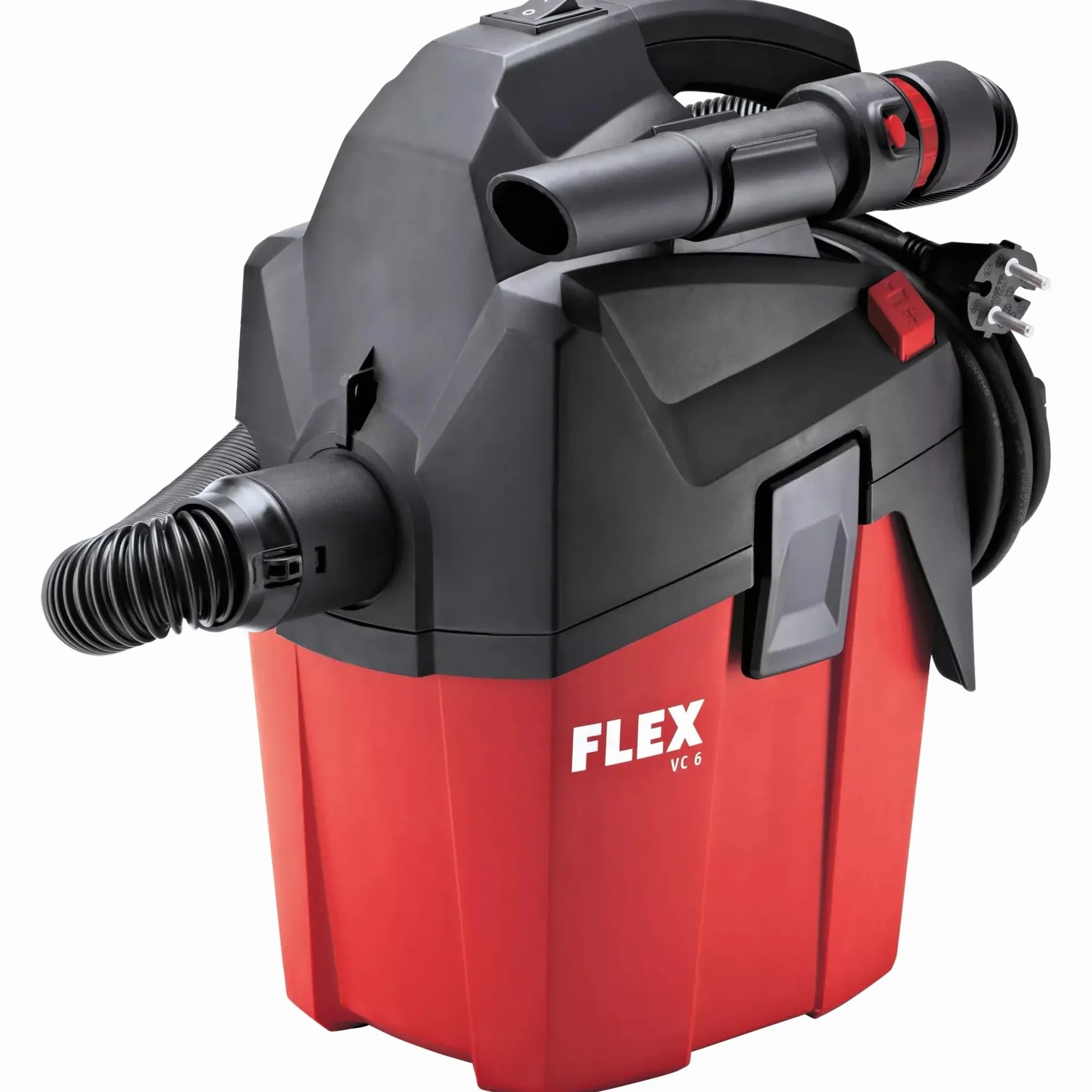Flex Odkurzacz warsztatowy VC 6 L MC (1200 W, kompaktowy odkurzacz na sucho z paskiem do noszenia, pojemnik 6 l, odkurzacz z akcesoriami) 481513
