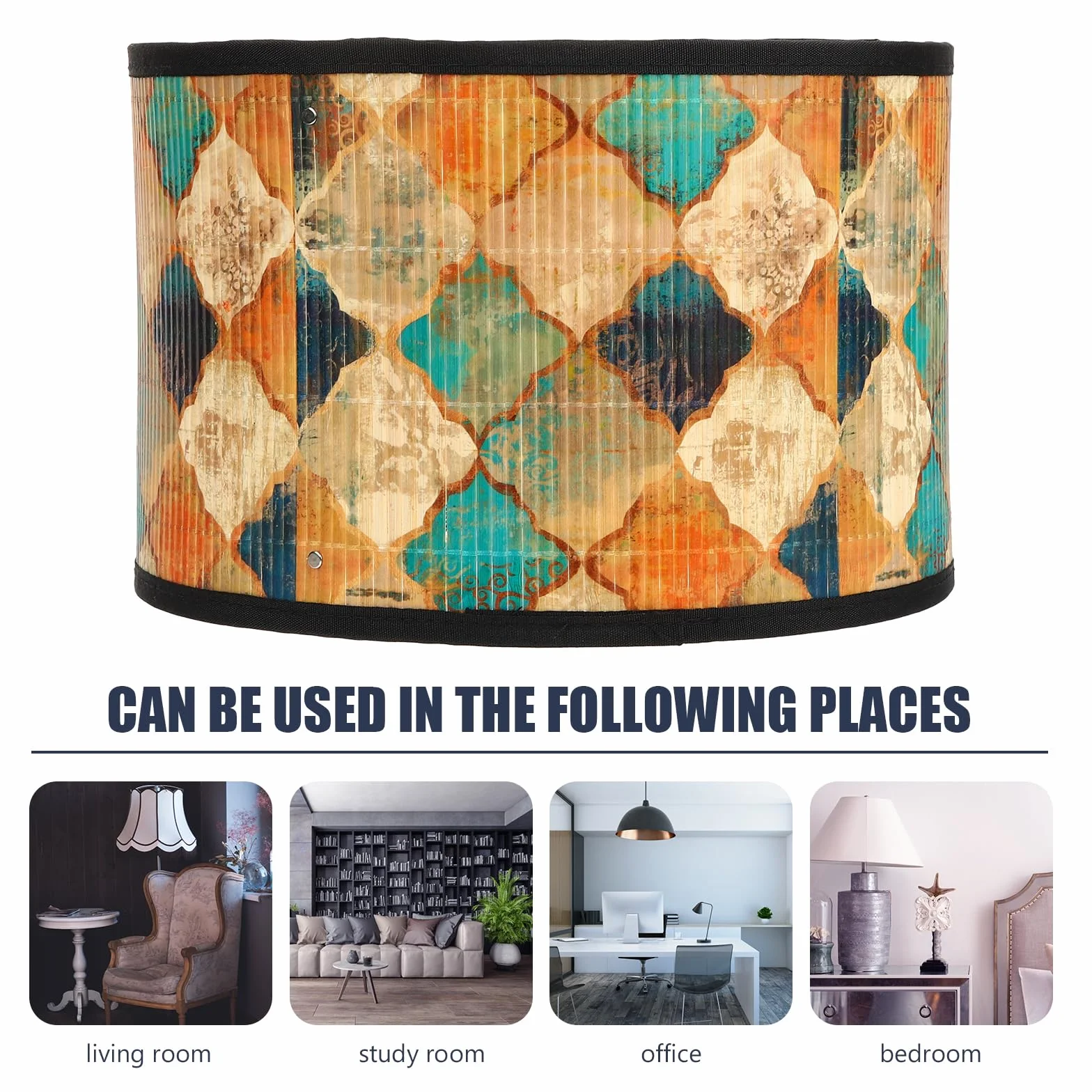 OSALADI Drum Lamp Abażur Kinkiet, Dekoracyjny abażur Lampa Podłogowa Lampy Stołowe, Boho Style Wahadłowe Lampy Tkaniny