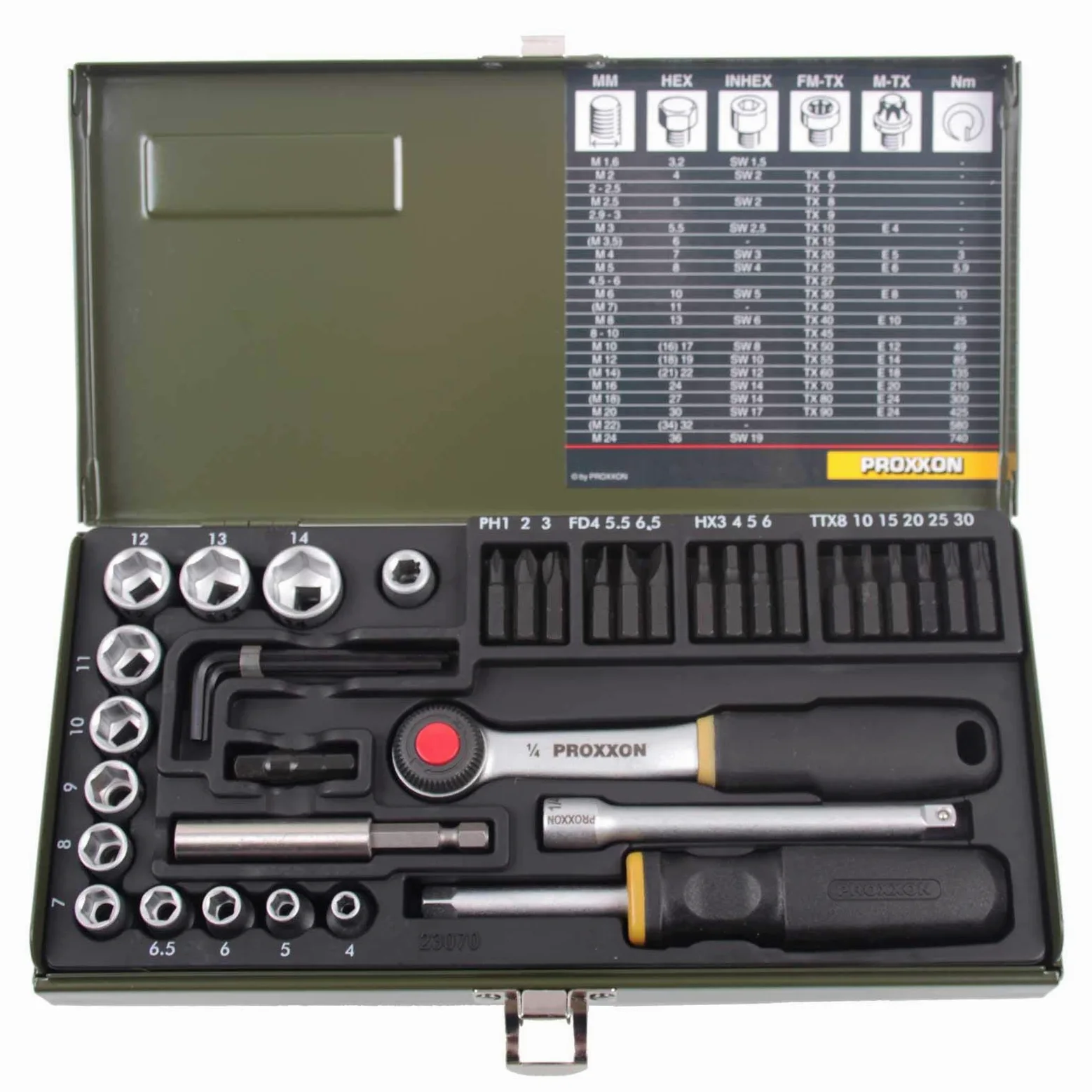 Proxxon 23070 Zestaw Gniazd 39 Sztuk