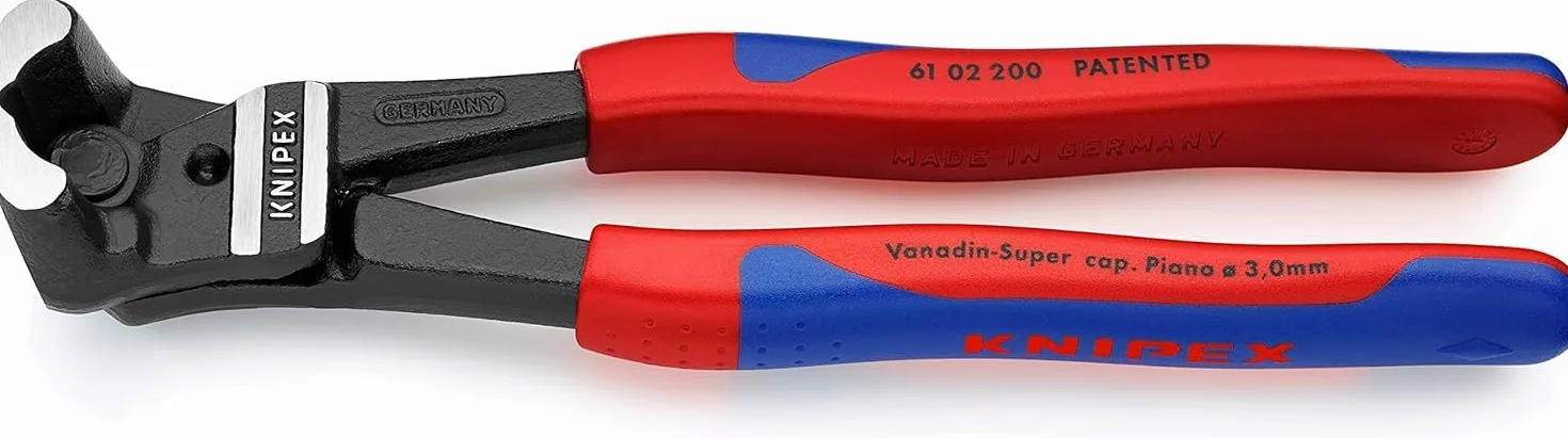 KNIPEX Szczypce tnące czołowe z wysokim przełożeniem dźwigni z tworzywa sztucznego, powlekane 200 mm, 61 02 200