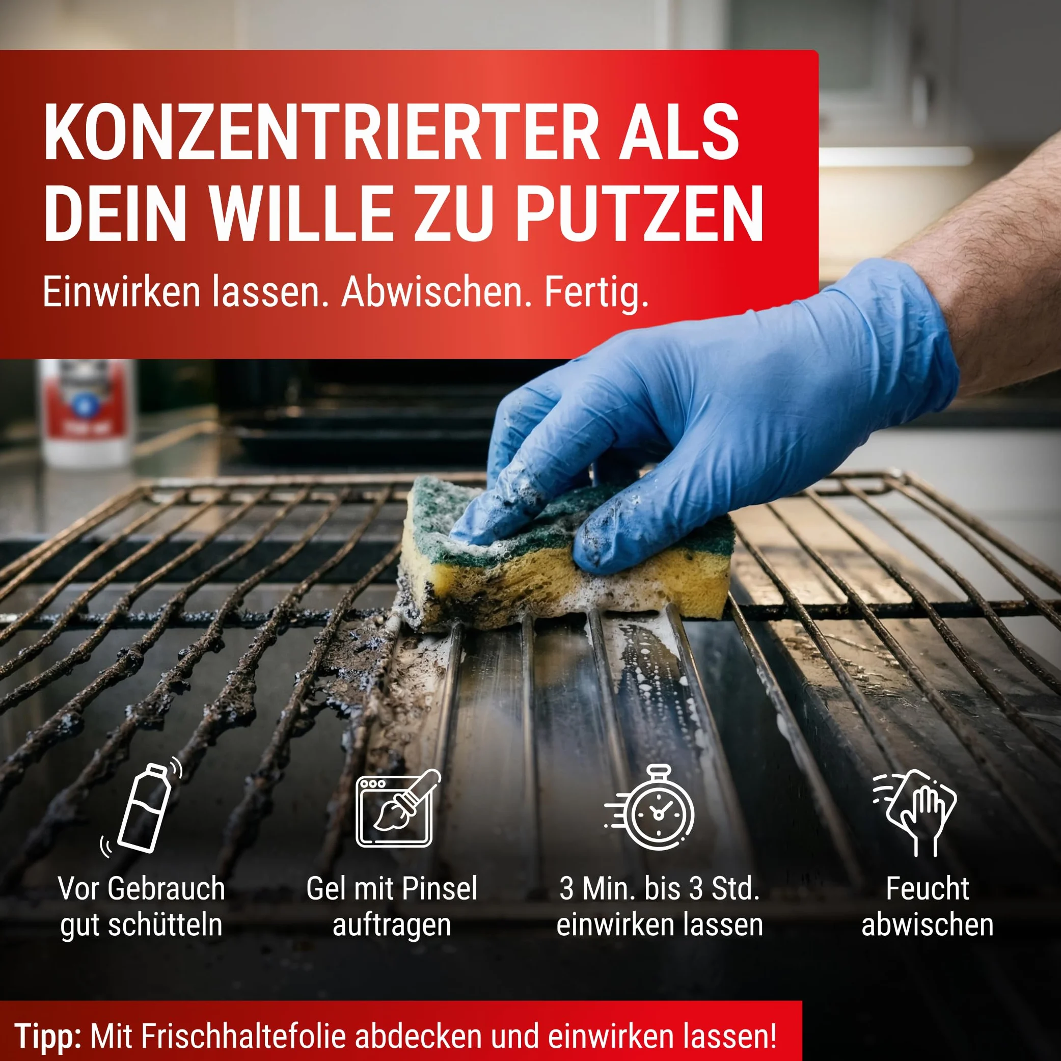 Maxxi Clean środek do czyszczenia piekarnika, pasta żelowa wraz z pędzlem do czyszczenia piekarnika i grilla oraz gratis polar agPLUS, 750 ml