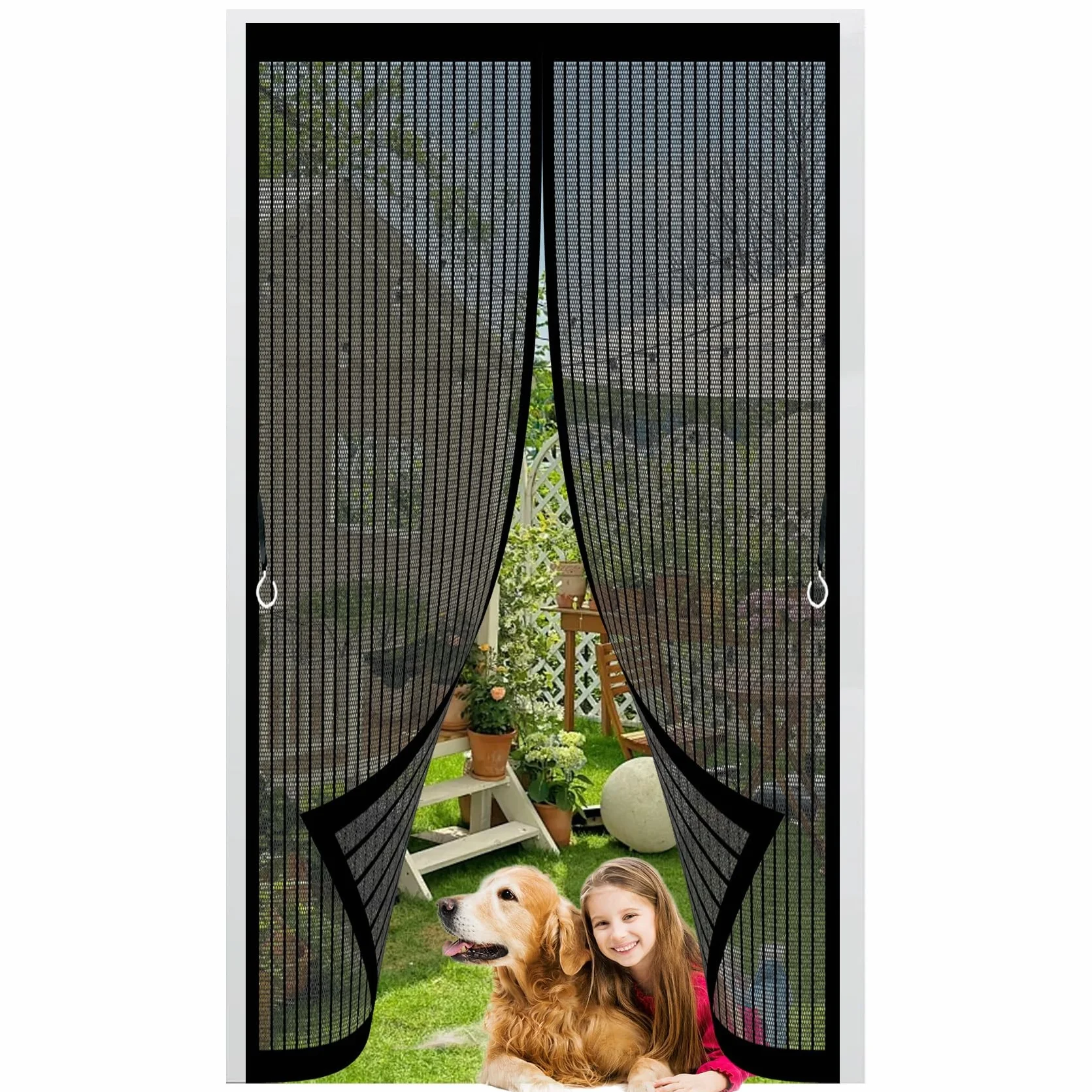 Moskitiery Do Drzwi 88 x 208 cm Silne Magnesy, Montaż Bez Wiercenia, Zamyka Się Automatycznie, Chroni Przed Muchami I Owadami Siatki Przeciw Owadom Do Balkonowych I Sypialni, Czarny