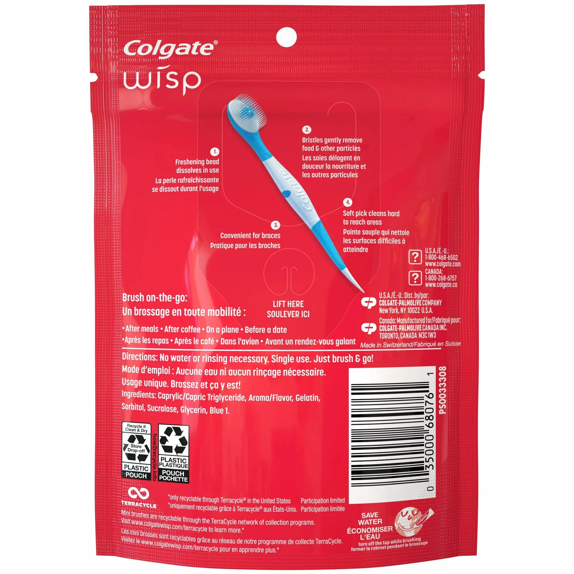 Colgate Wisp Portable Mini-Brush Max Fresh, Peppermint, 2 sztuki (24 sztuki)