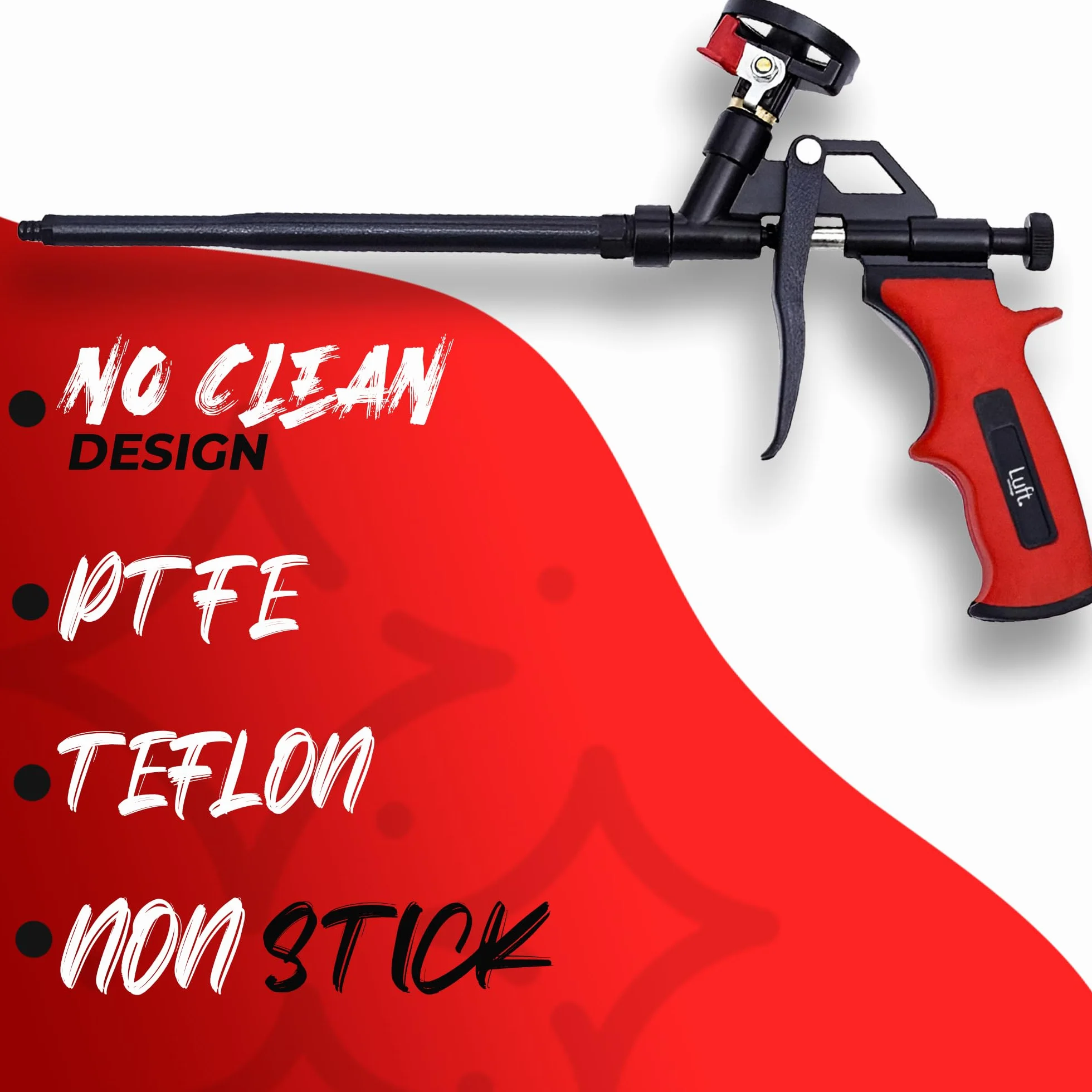 Luft <2 sztuki > Pistolet natryskowy do rozszerzania izolacji (2 pistolety + 6 dysz), profesjonalny aplikator izolacyjny PU, wytrzymały metalowy pistolet do dozowania korpusu, nadaje się do